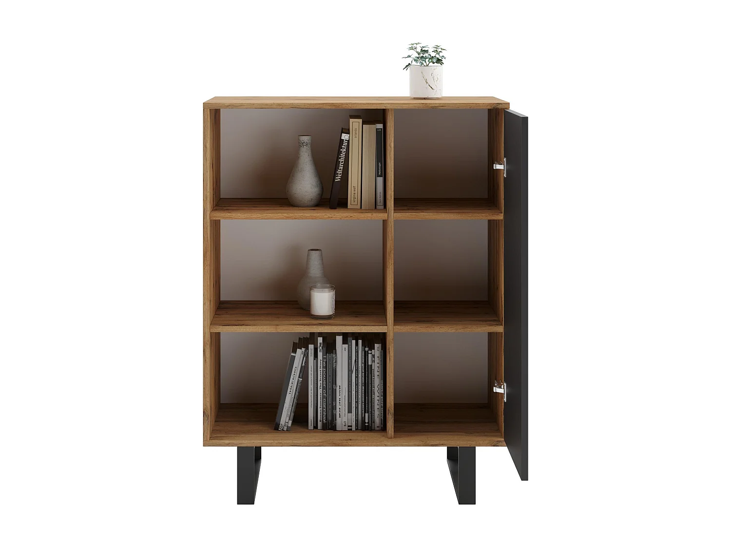 Vitrine FONDI SC90 1D 90x40x116 Clair naturel