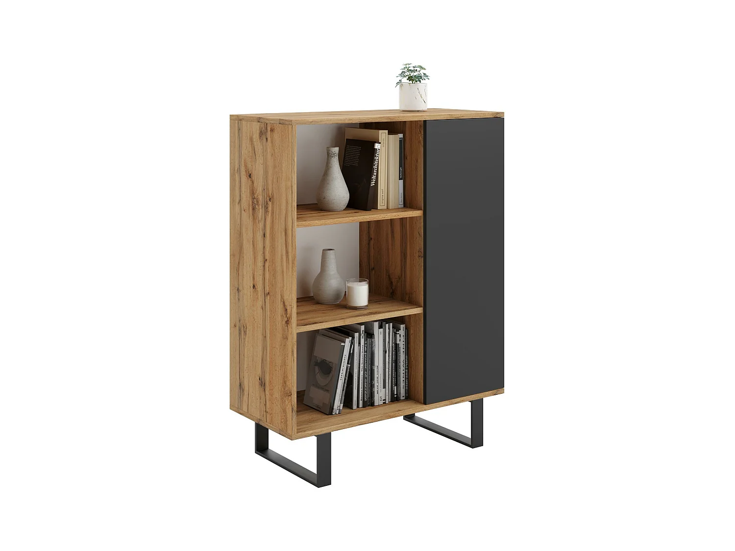Vitrinekast FONDI SC90 1D 90x40x116 Beige