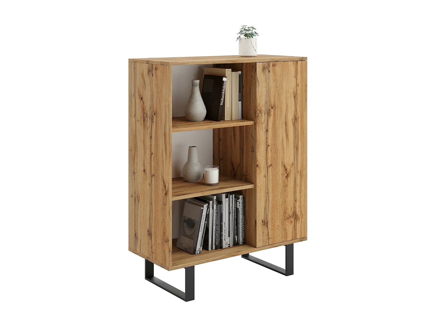 Vitrinekast FONDI SC90 1D 90x40x116 Beige