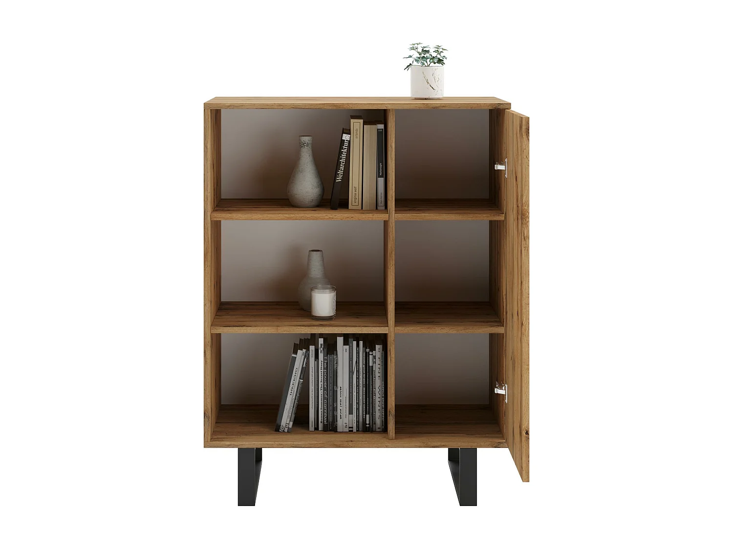 Vitrinekast FONDI SC90 1D 90x40x116 Beige