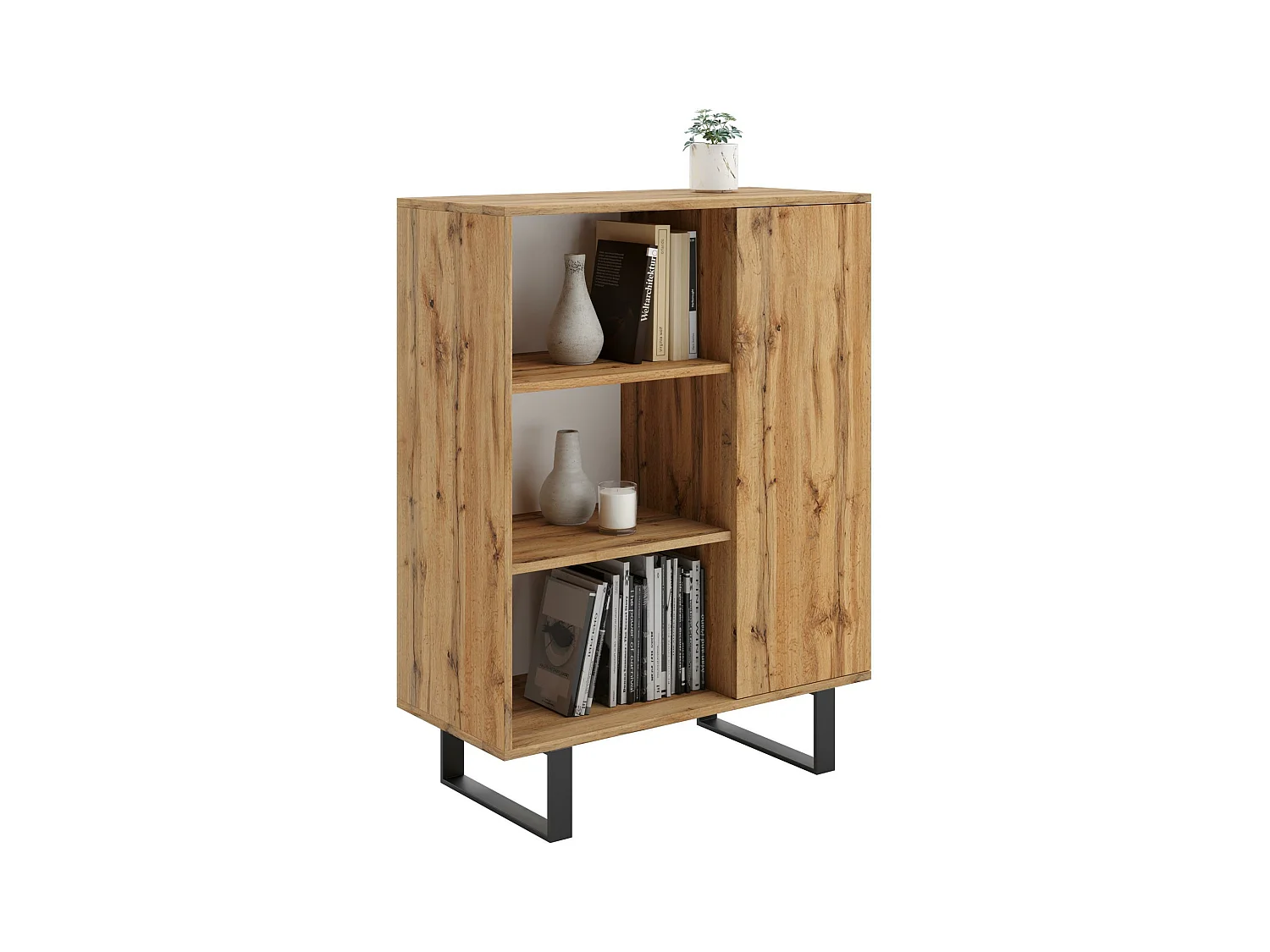 Vitrinekast FONDI SC90 1D 90x40x116 Beige