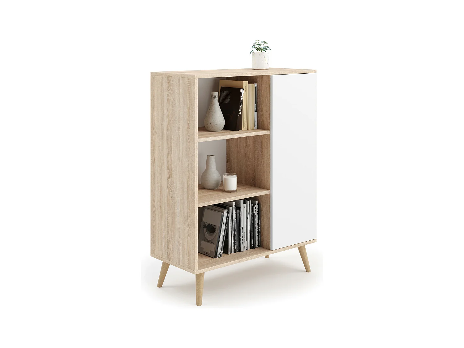 Vitrinekast FONDI SC90 1D 90x40x116 Beige