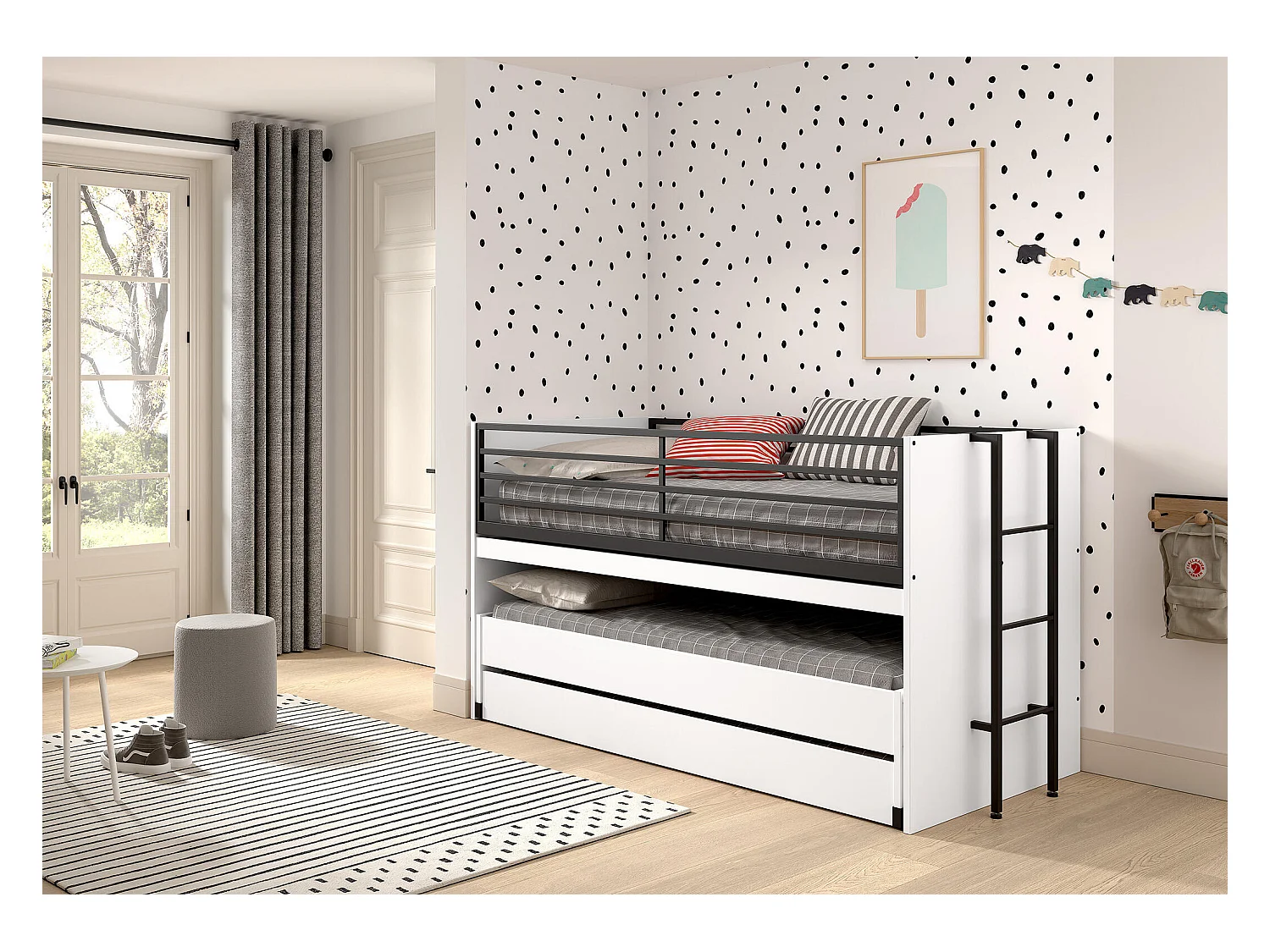 Lits superposés SAM BB005 90x200 cm Blanc