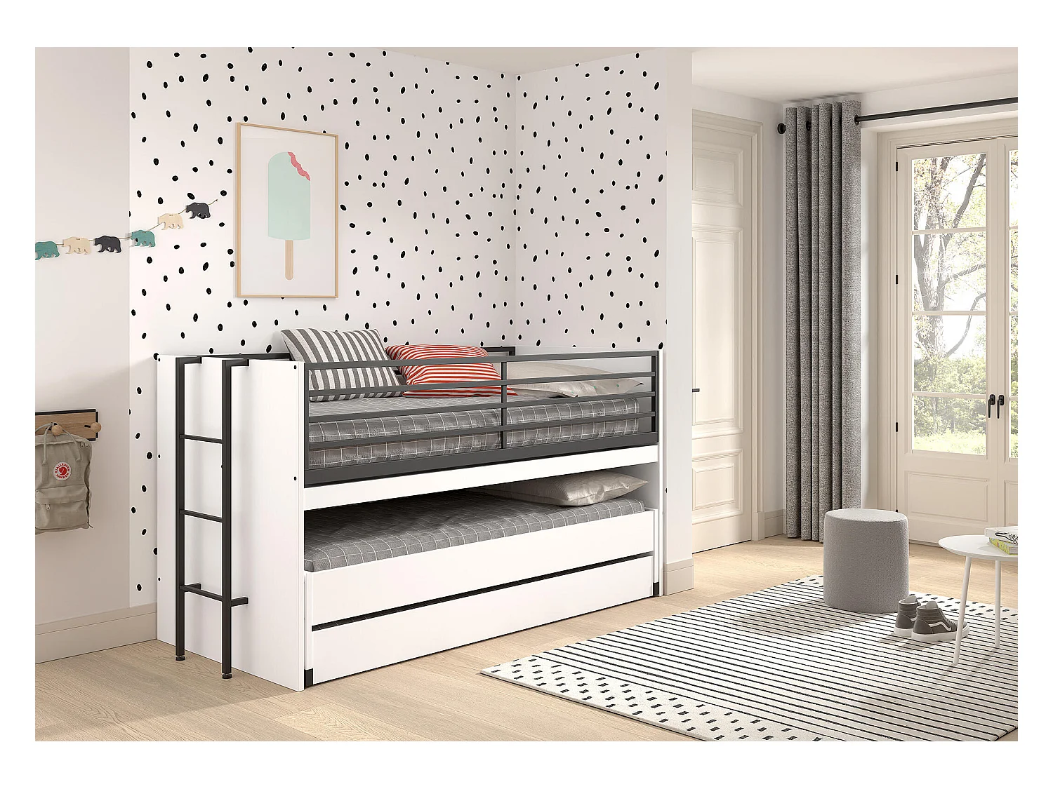 Lits superposés SAM BB005 90x200 cm Blanc