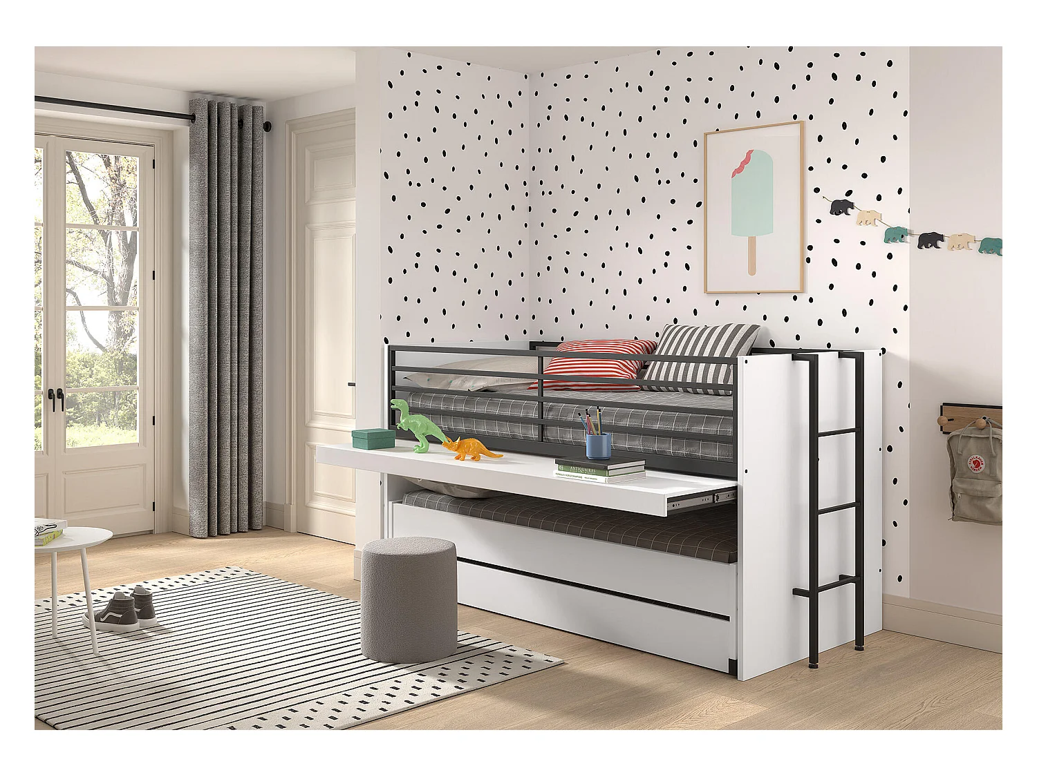 Lits superposés SAM BB005 90x200 cm Blanc