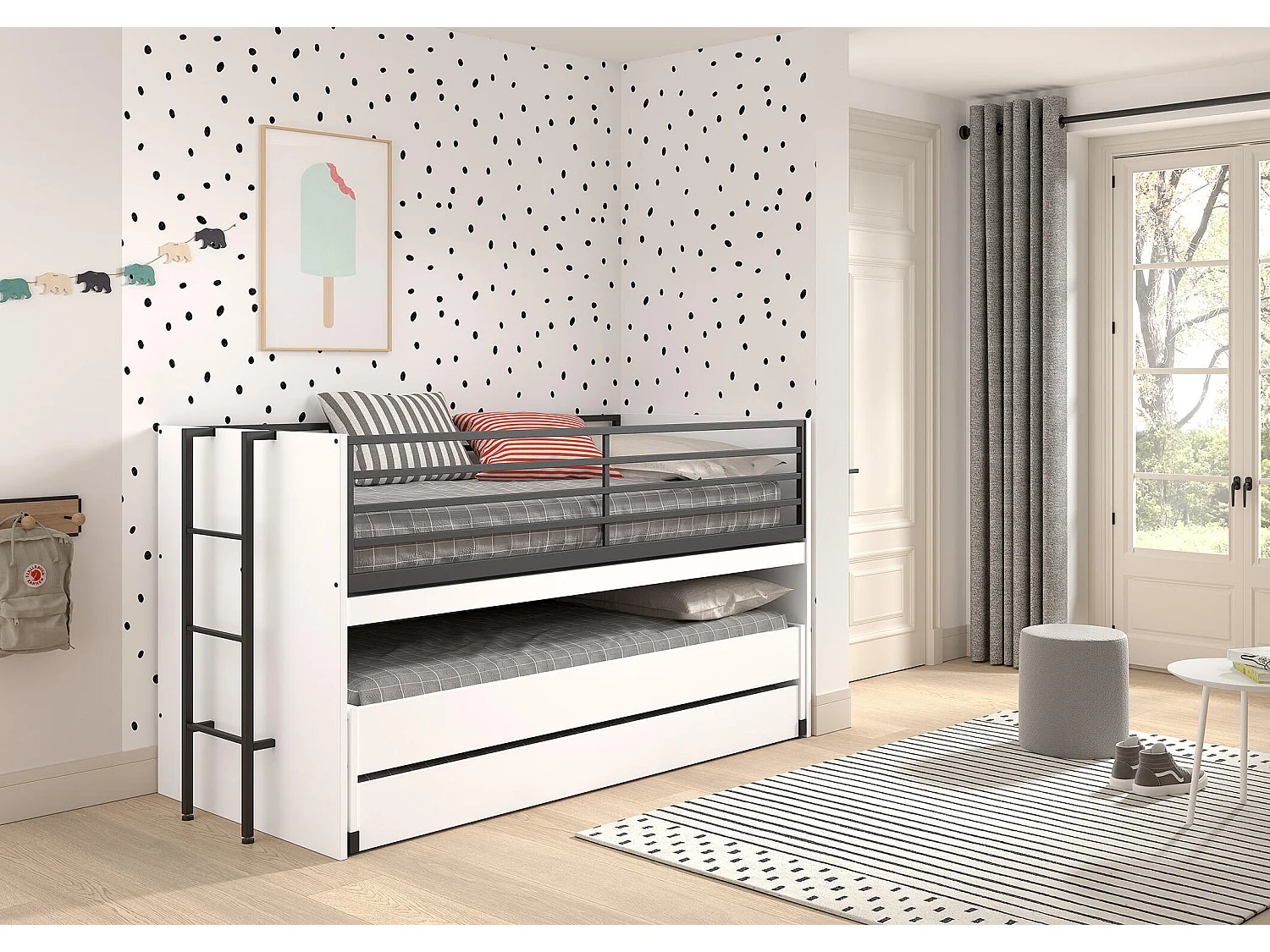 Lits superposés SAM BB005 90x200 cm Blanc