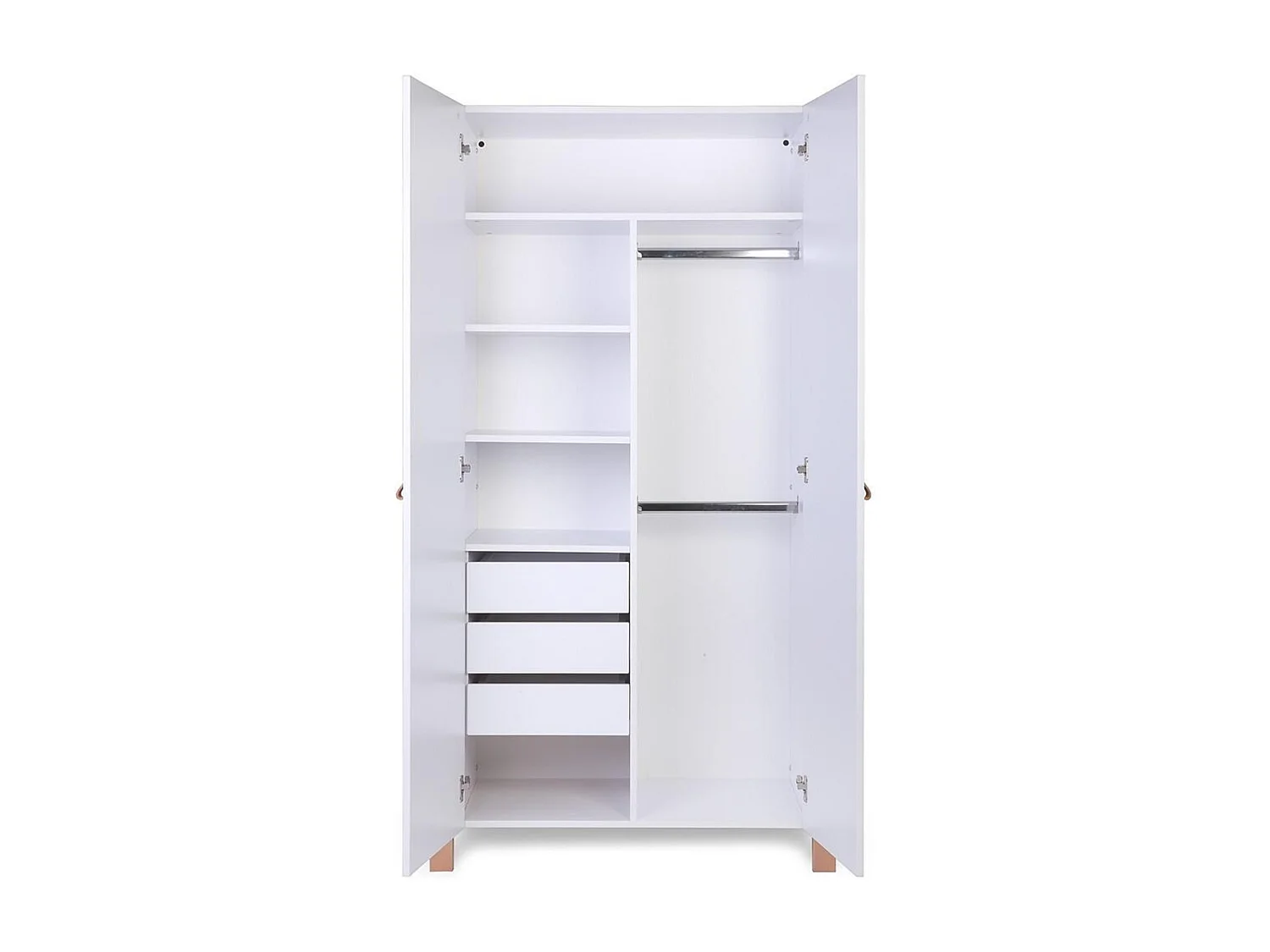 Kleiderschrank ETUDE WR96 2D3D6S 96x47x179 Weiß