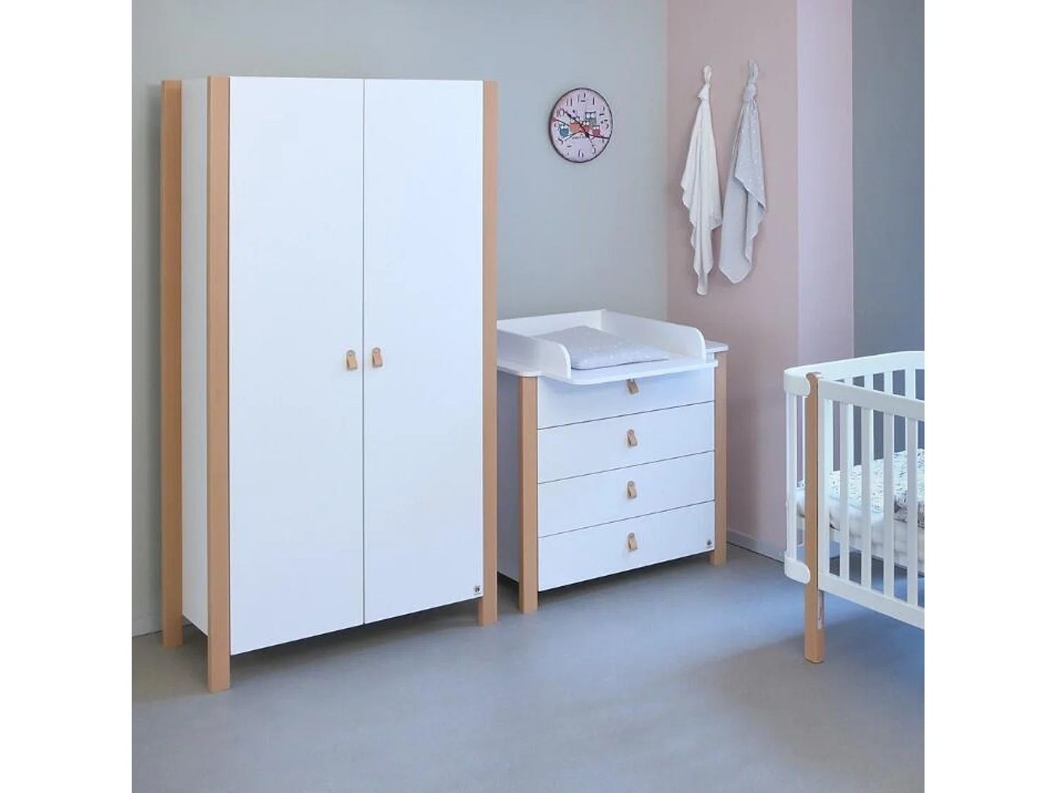 Kleiderschrank ETUDE WR96 2D3D6S 96x47x179 Weiß