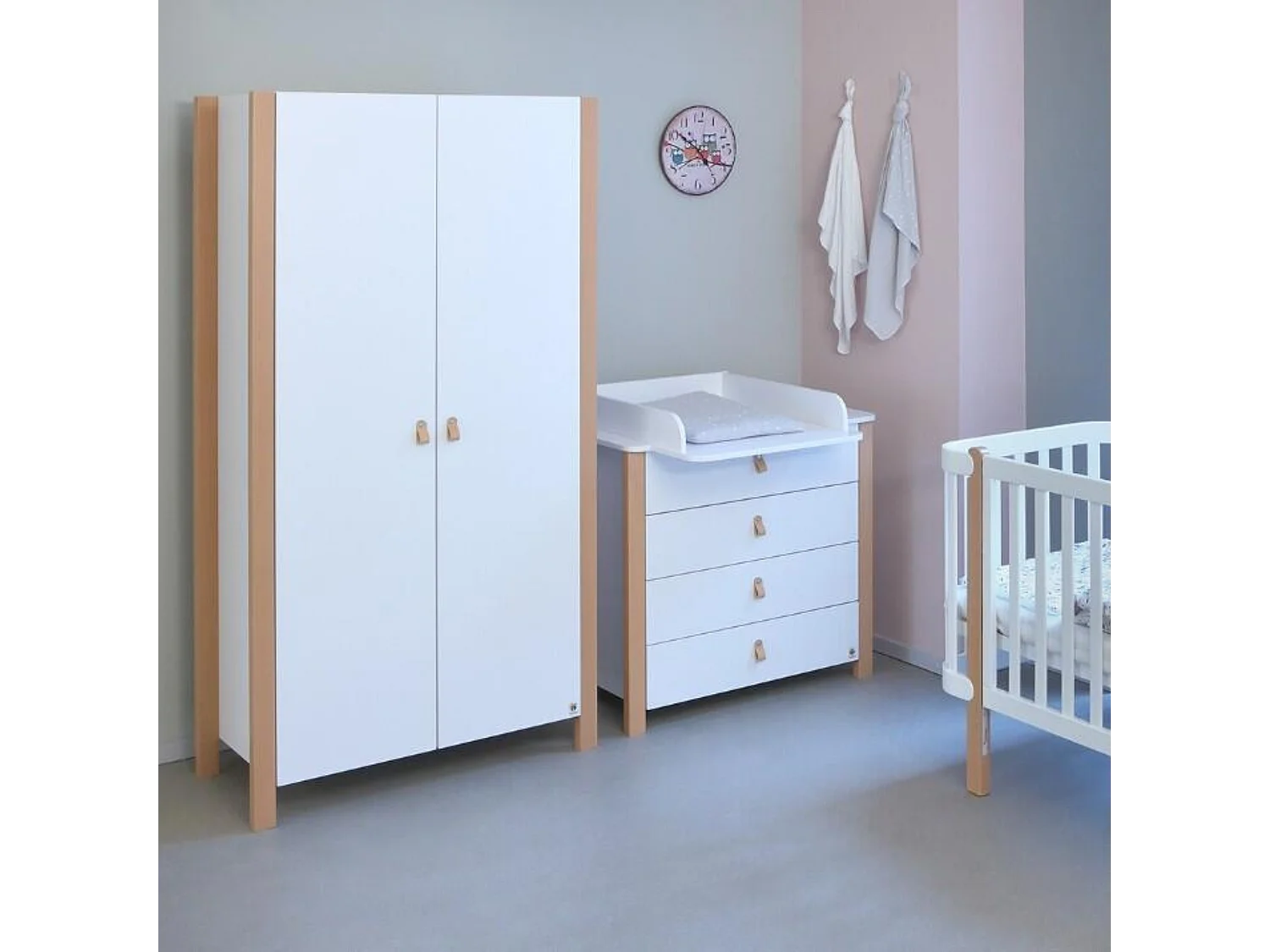 Armoire ETUDE WR96 2D3D6S 96x47x179 Blanc