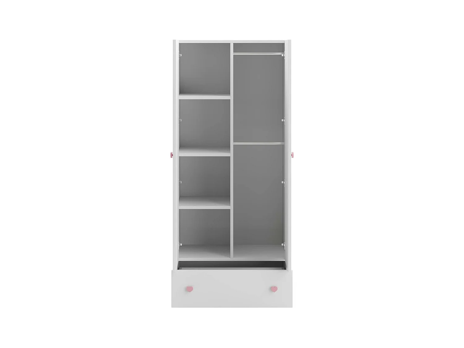 Kleerkast STELLA WR80 2D1D3S 80x177x50 Wit