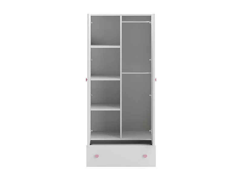 Armoire STELLA WR80 2D1D3S 80x177x50 Blanc
