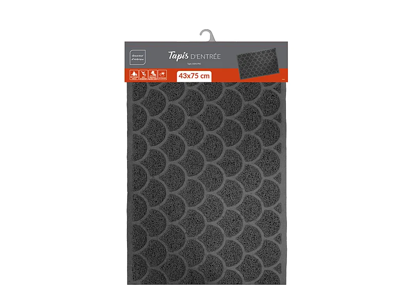 Tapis d'Entrée "Luna" 43x75cm Noir