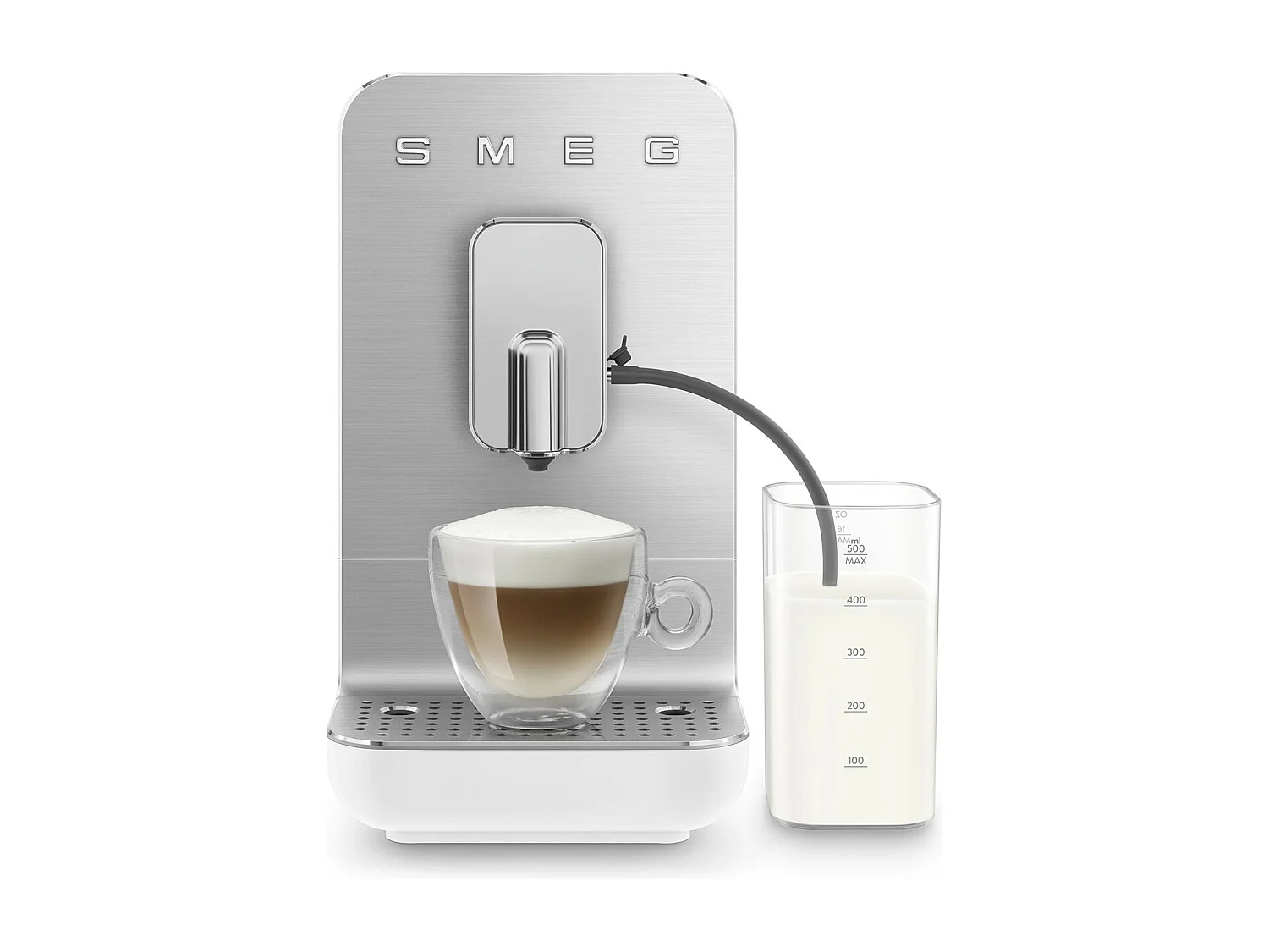 Machine à Expresso Automatique Smeg BCC13 WHMEU avec Broyeur à Café Intégré et Fonction One Touch - 19 Bars Blanc