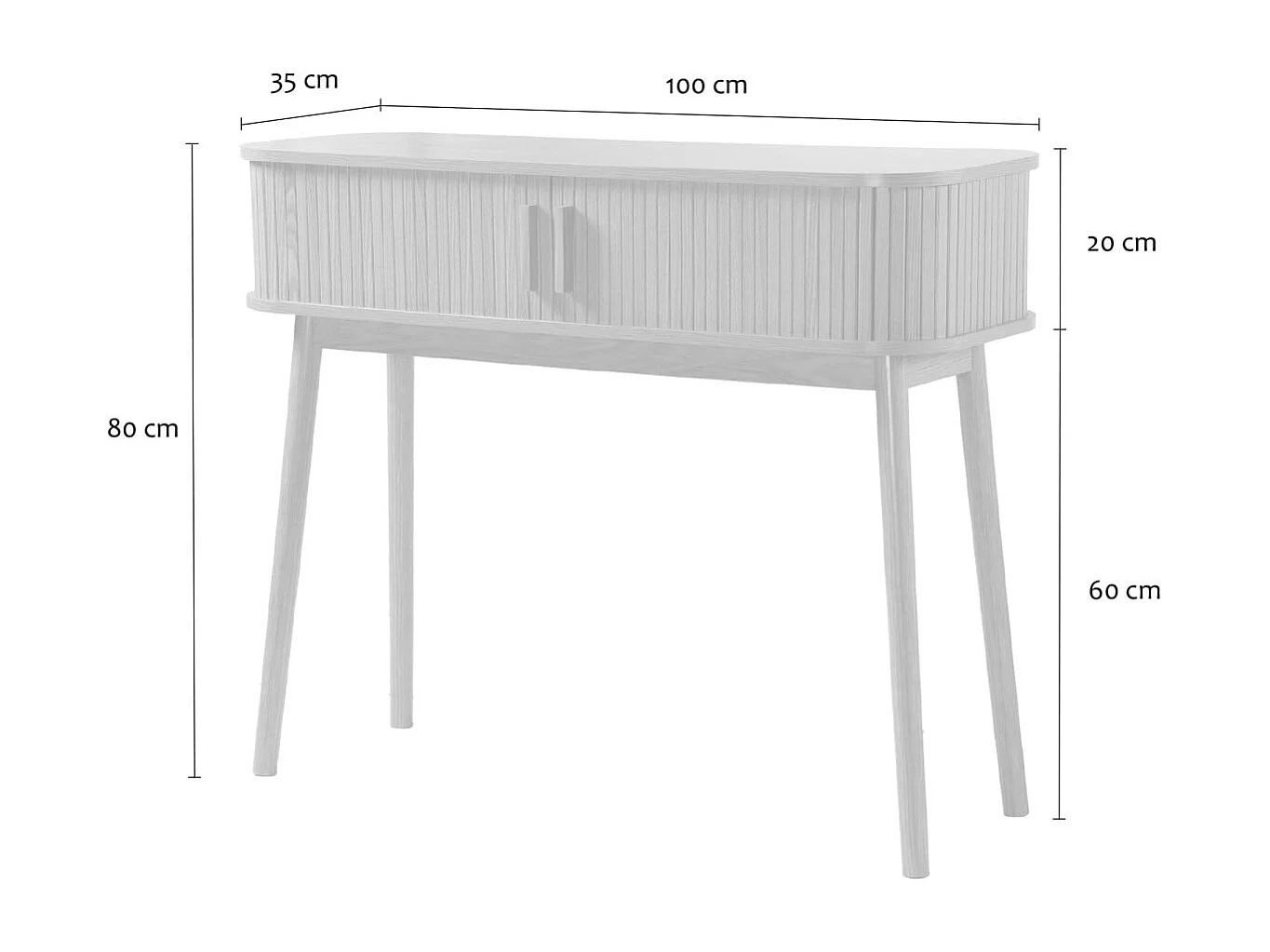 Console 2 portes coulissantes L100 cm - ERNEST