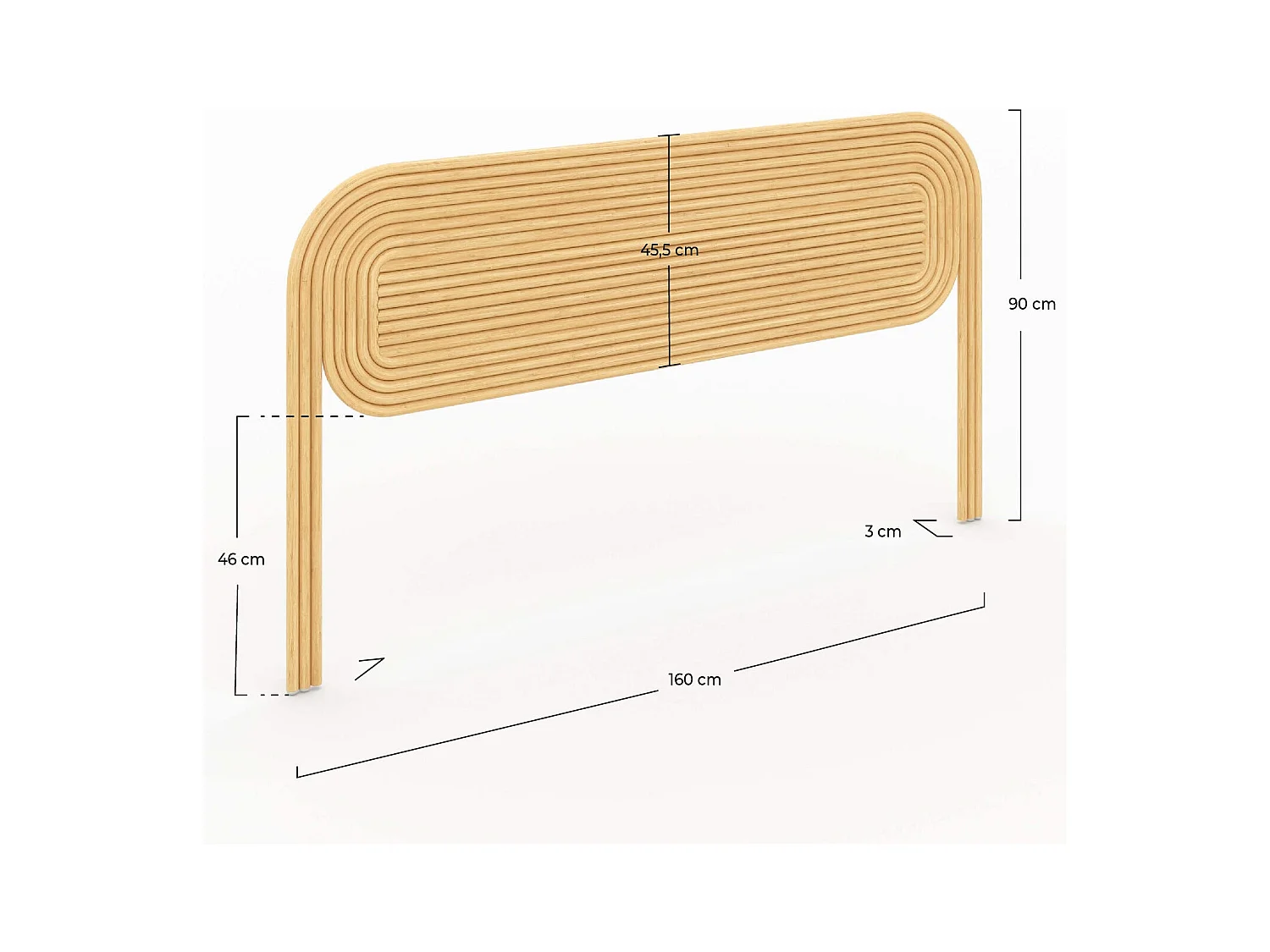 Testiera in rattan 160 cm - Paloma