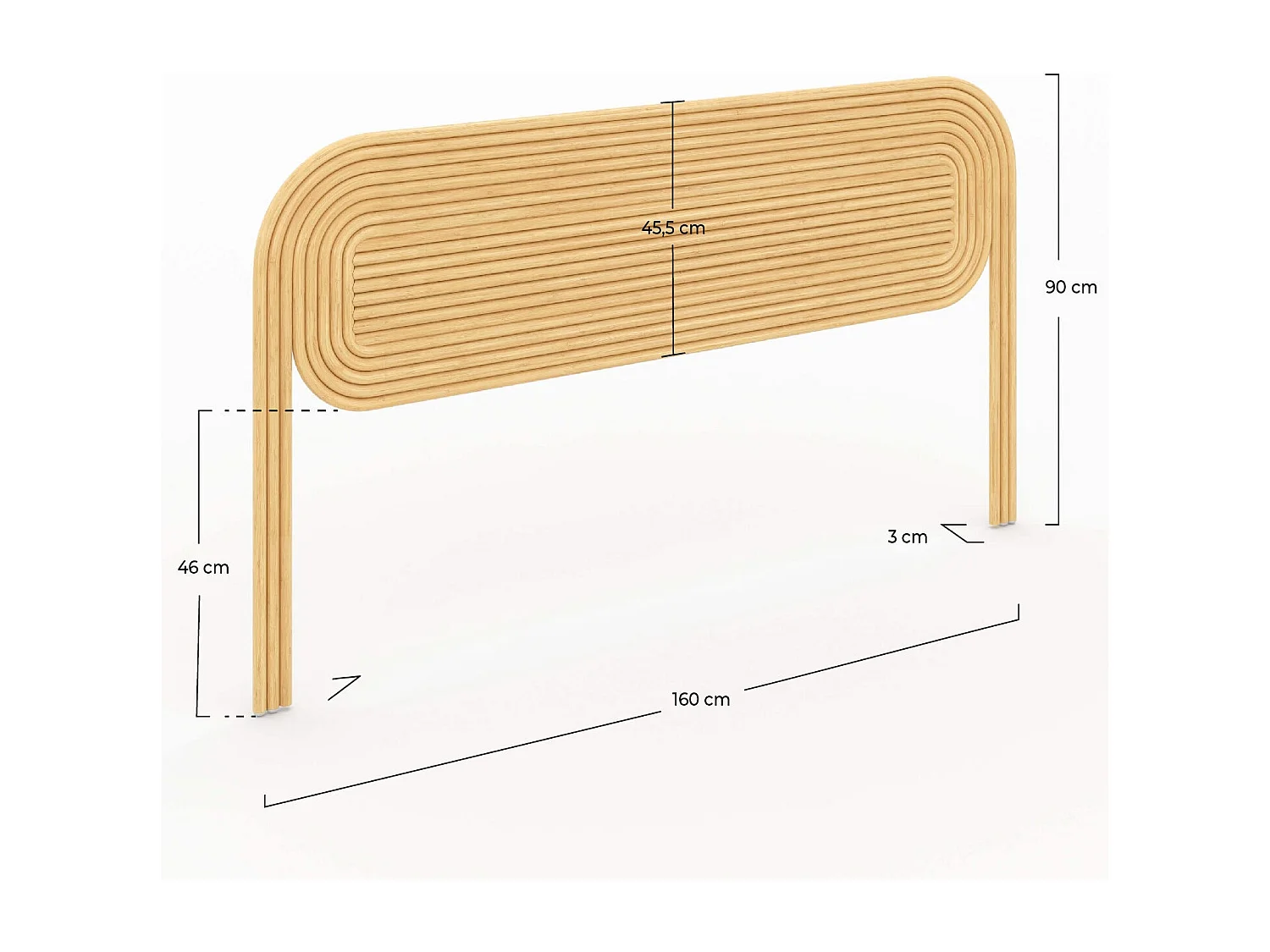 Tête de lit en rotin naturel 160 cm - Paloma