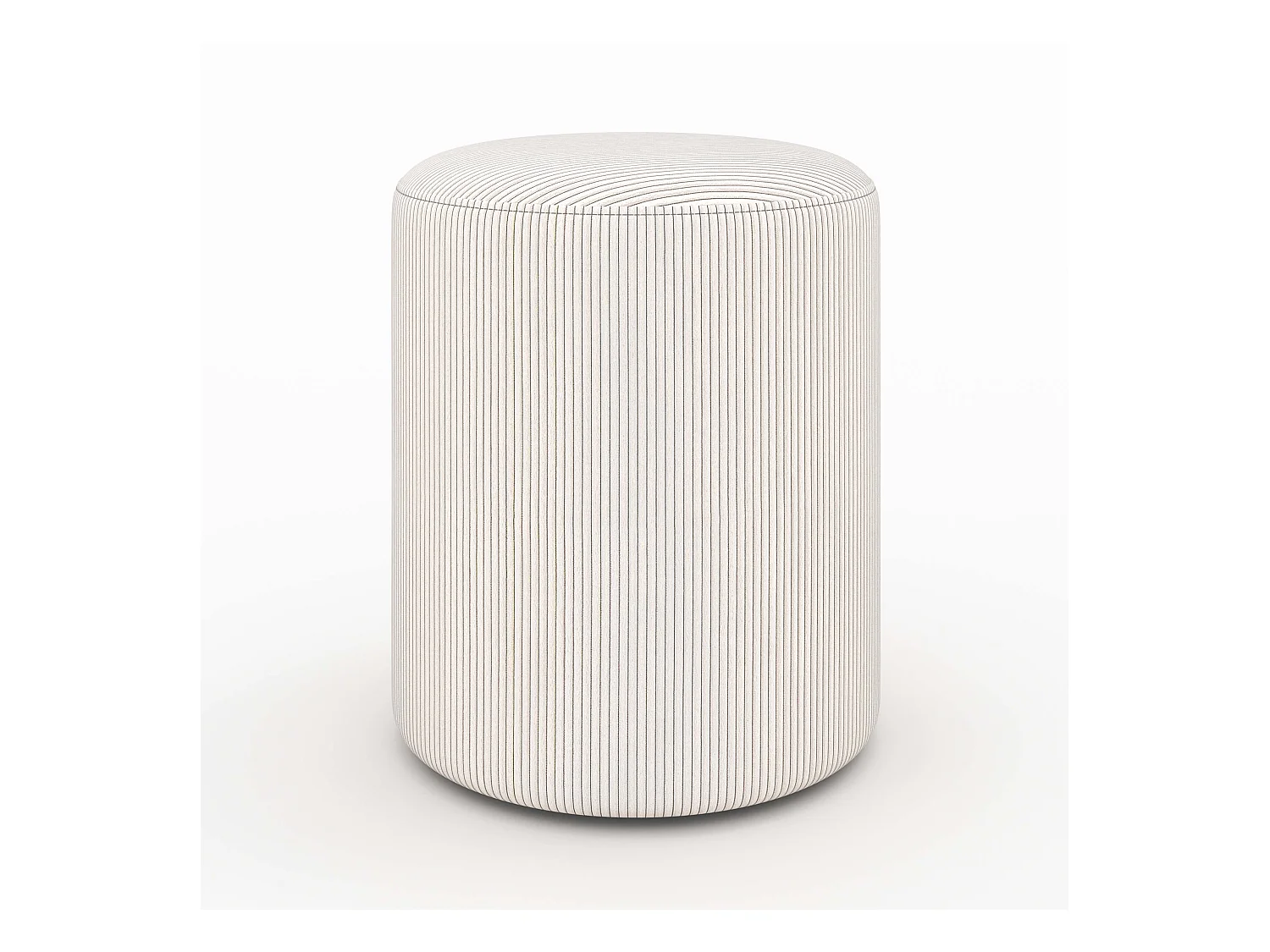 Puf redondo en pana beige - Lily