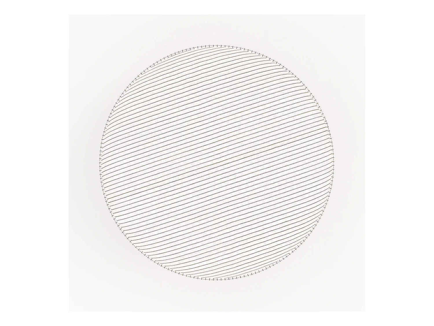 Puf redondo en pana beige - Lily