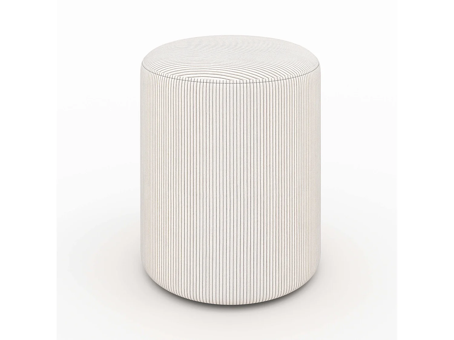 Puf redondo en pana beige - Lily