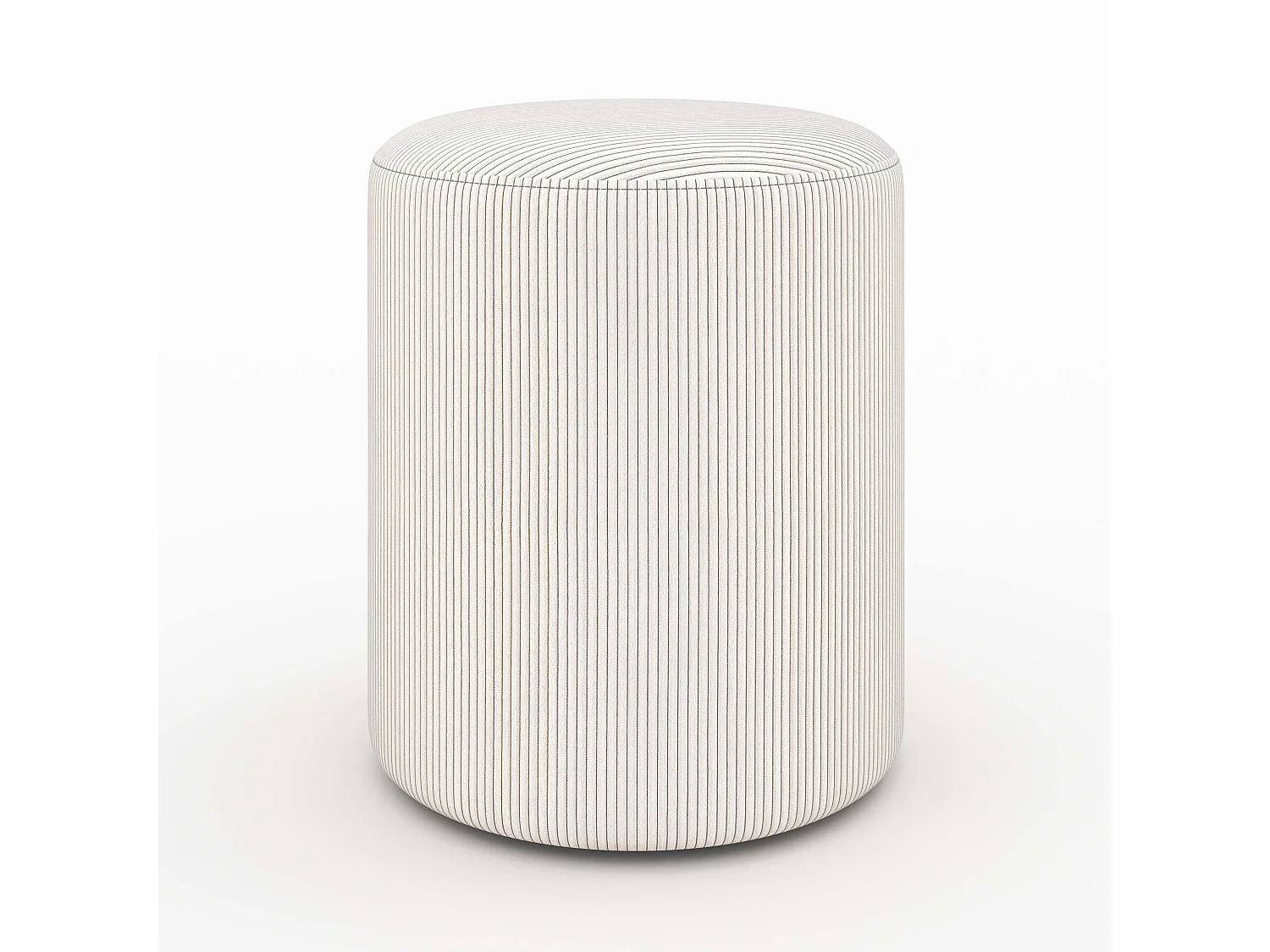 Pouf rotondo in velluto a coste beige - Lily