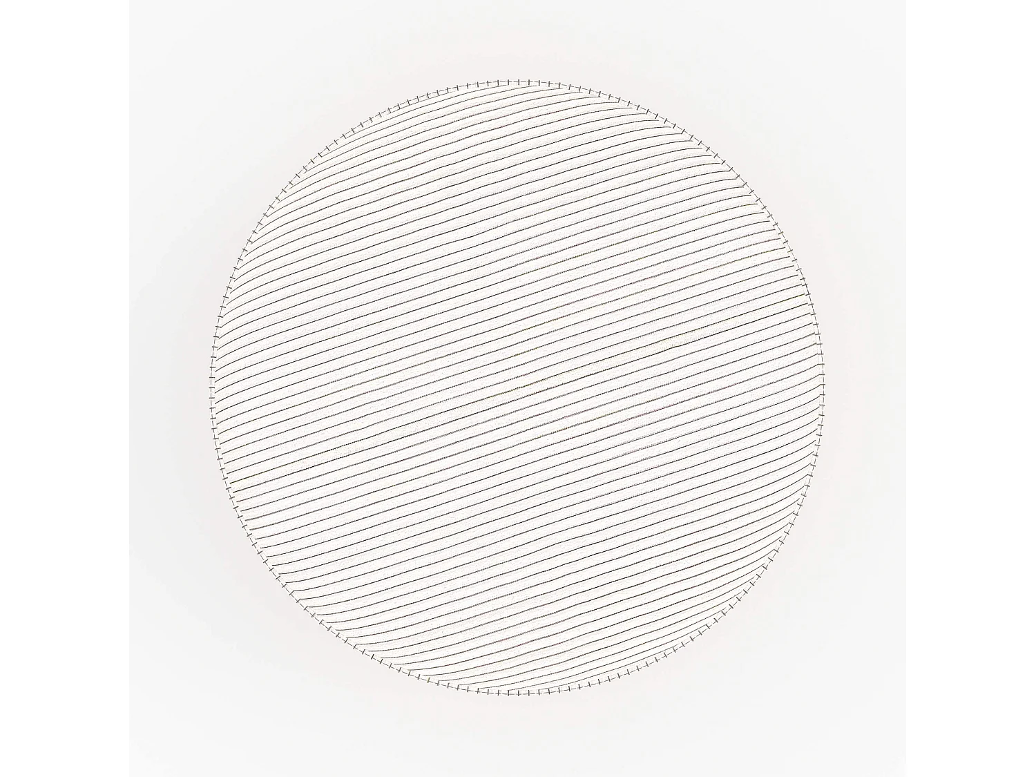 Pouf rotondo in velluto a coste beige - Lily