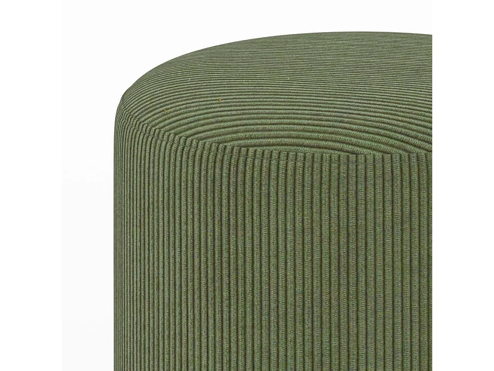 Puf redondo en pana verde - Lily