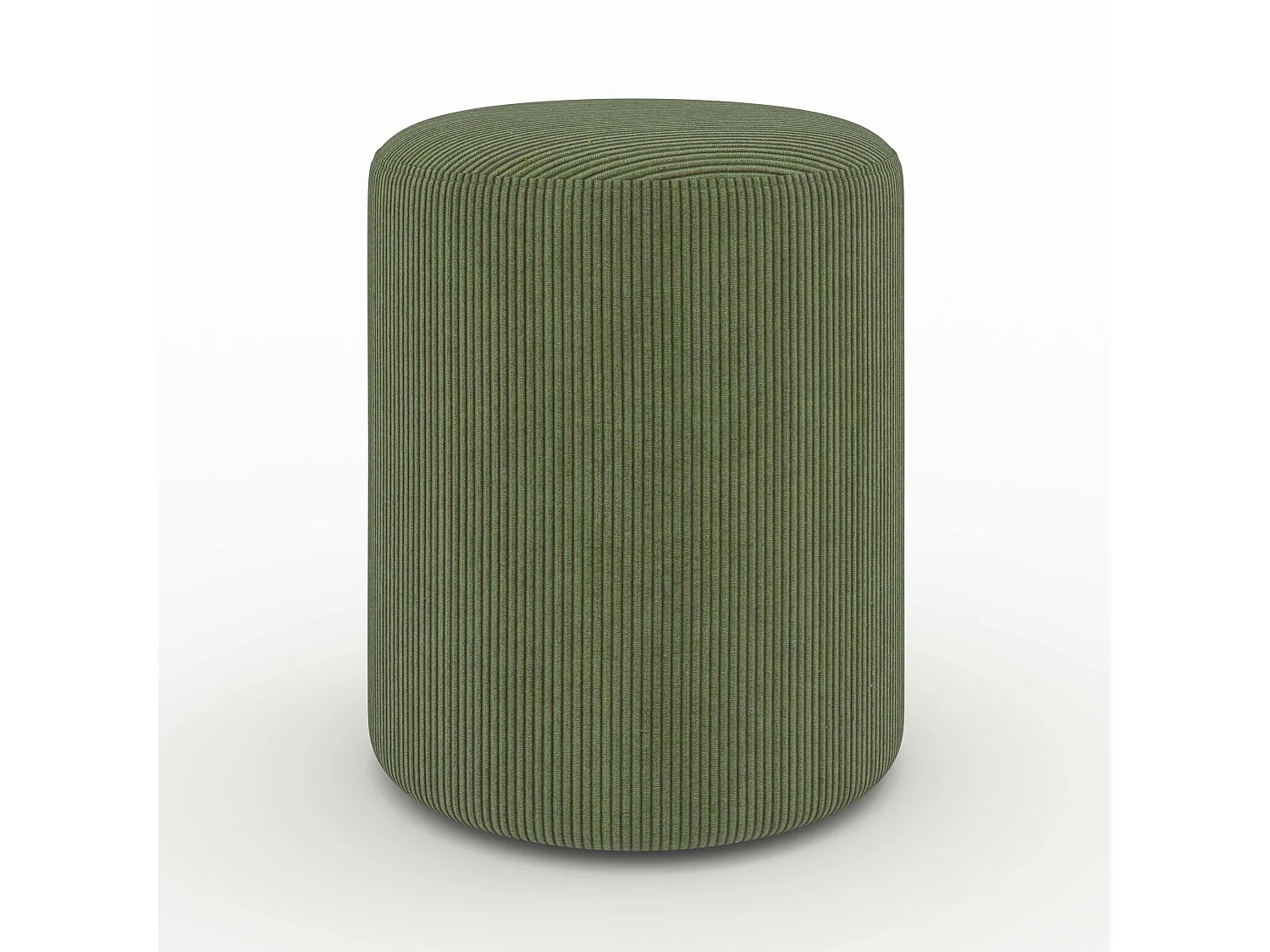 Puf redondo en pana verde - Lily