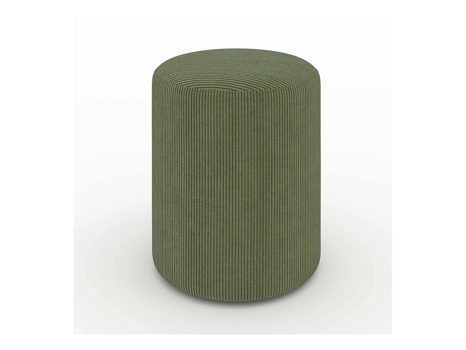 Pouf rond en velours côtelé vert - Lily