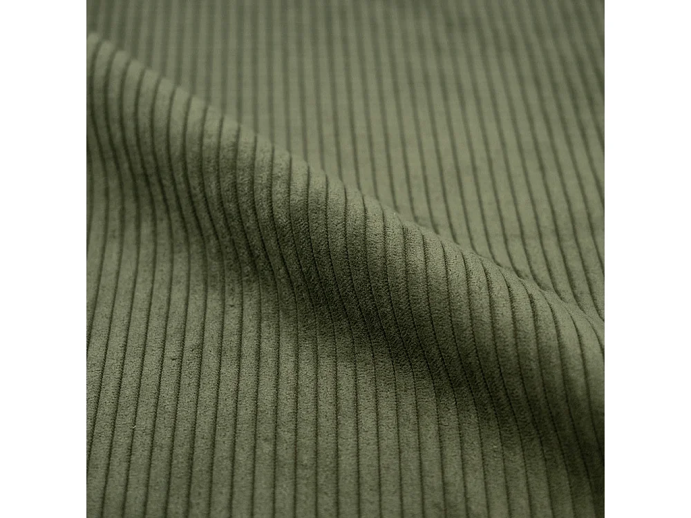 Pouf rotondo in velluto a coste verde - Lily