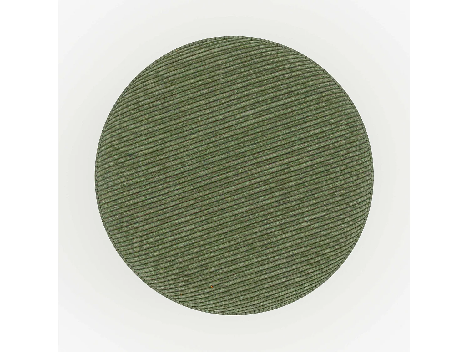 Pouf rotondo in velluto a coste verde - Lily