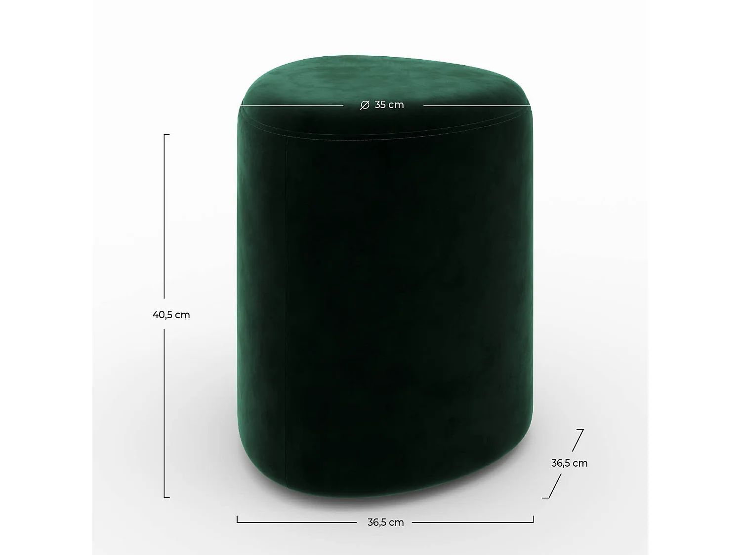 Pouf en velours vert - Emmy