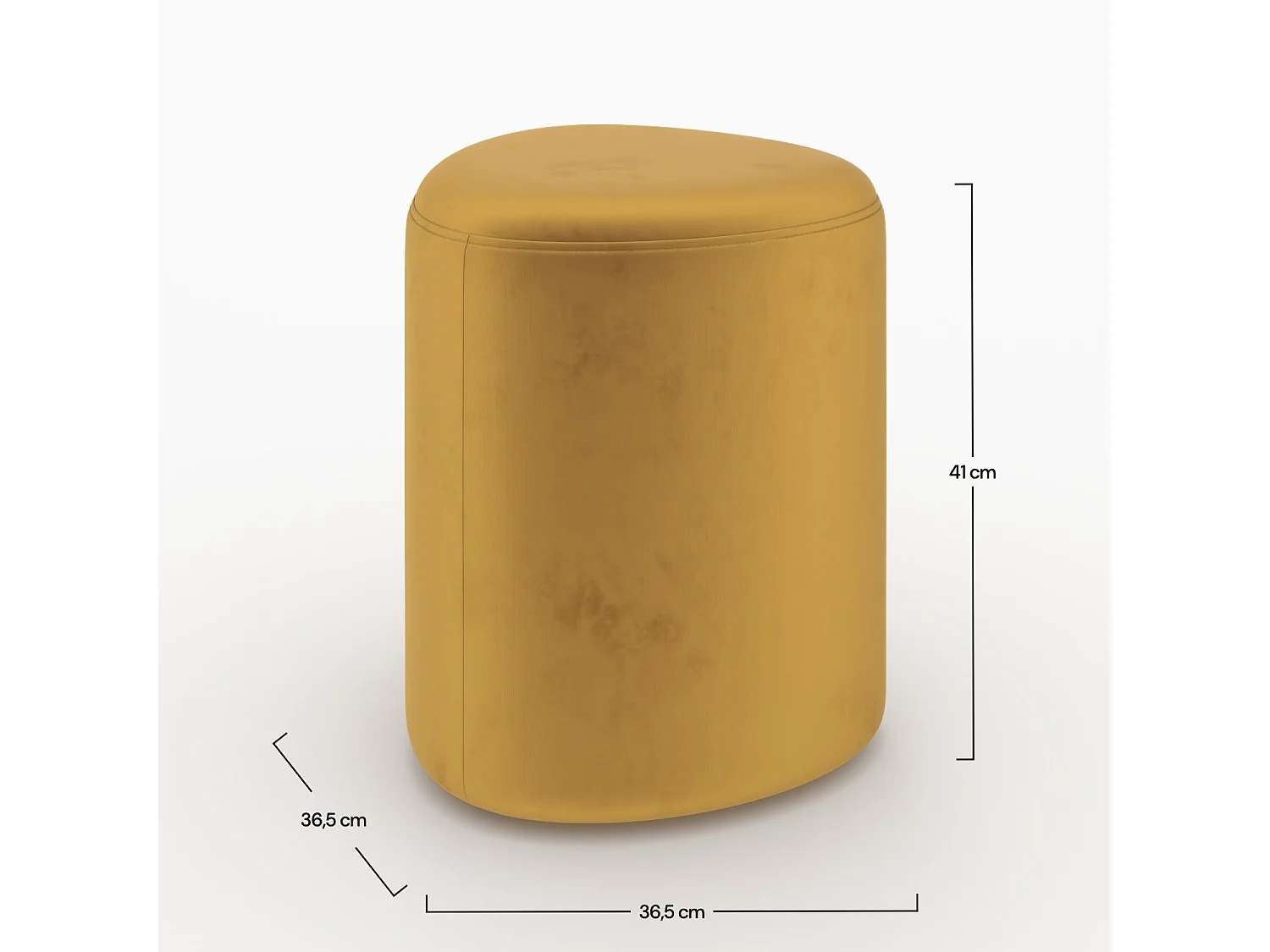 Pouf triangular de terciopelo amarillo - Emmy