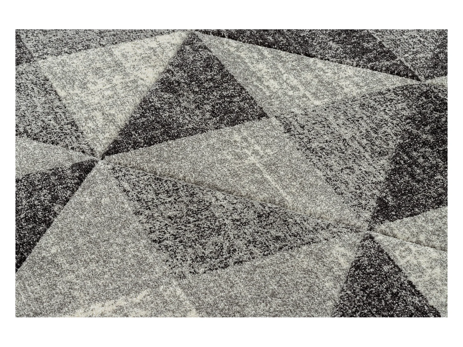 Tapis FEEL 5672/16811 TRIANGLES gris / anthracite / crème 280x370 cm