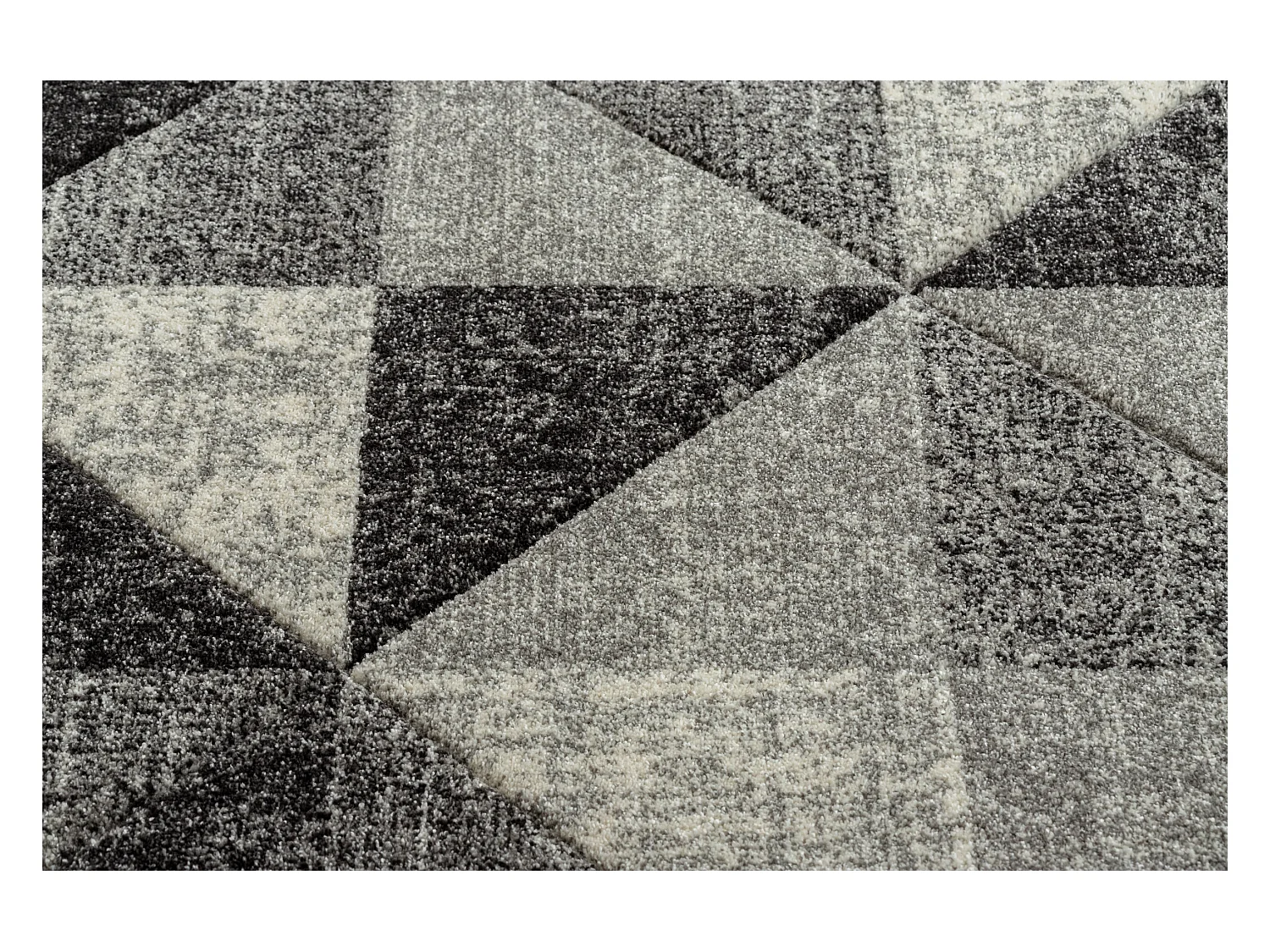 Tapis FEEL 5672/16811 TRIANGLES gris / anthracite / crème 280x370 cm