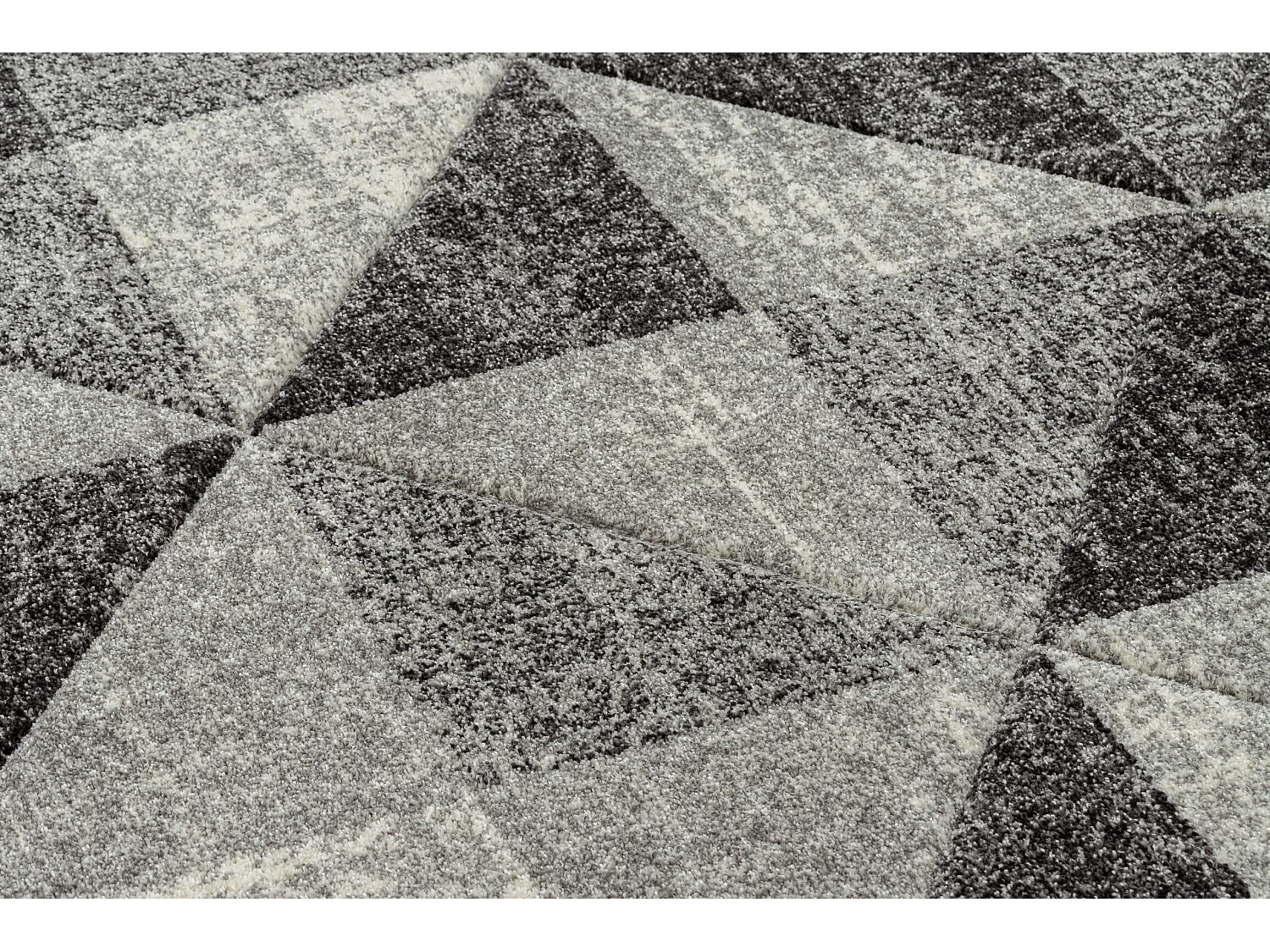 Tapis FEEL 5672/16811 TRIANGLES gris / anthracite / crème 280x370 cm