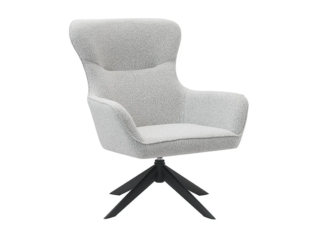 Fauteuil pivotant chenille gris clair Lucky
