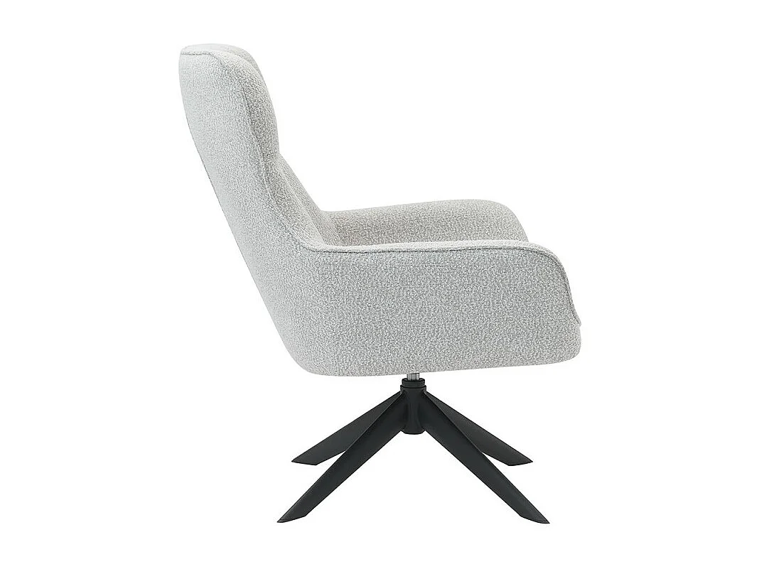 Fauteuil pivotant chenille gris clair Lucky