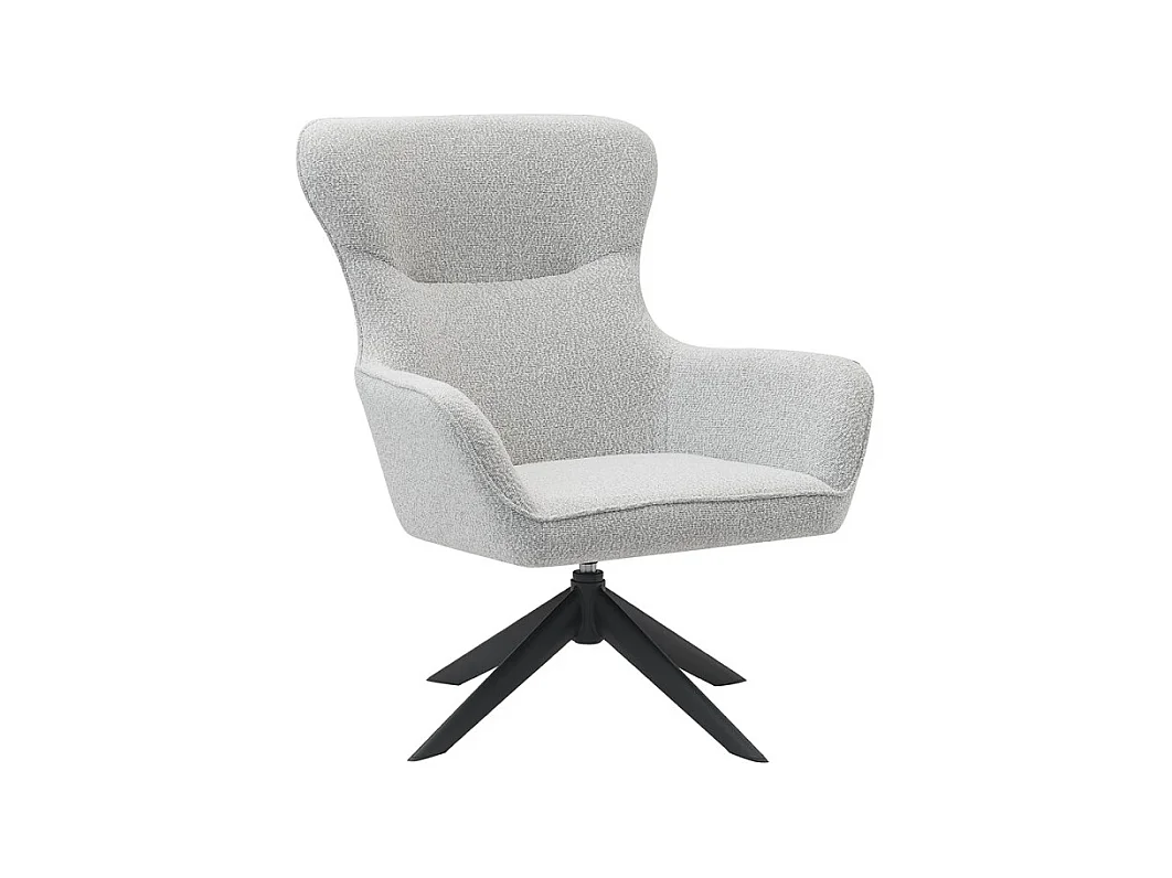 Fauteuil pivotant chenille gris clair Lucky