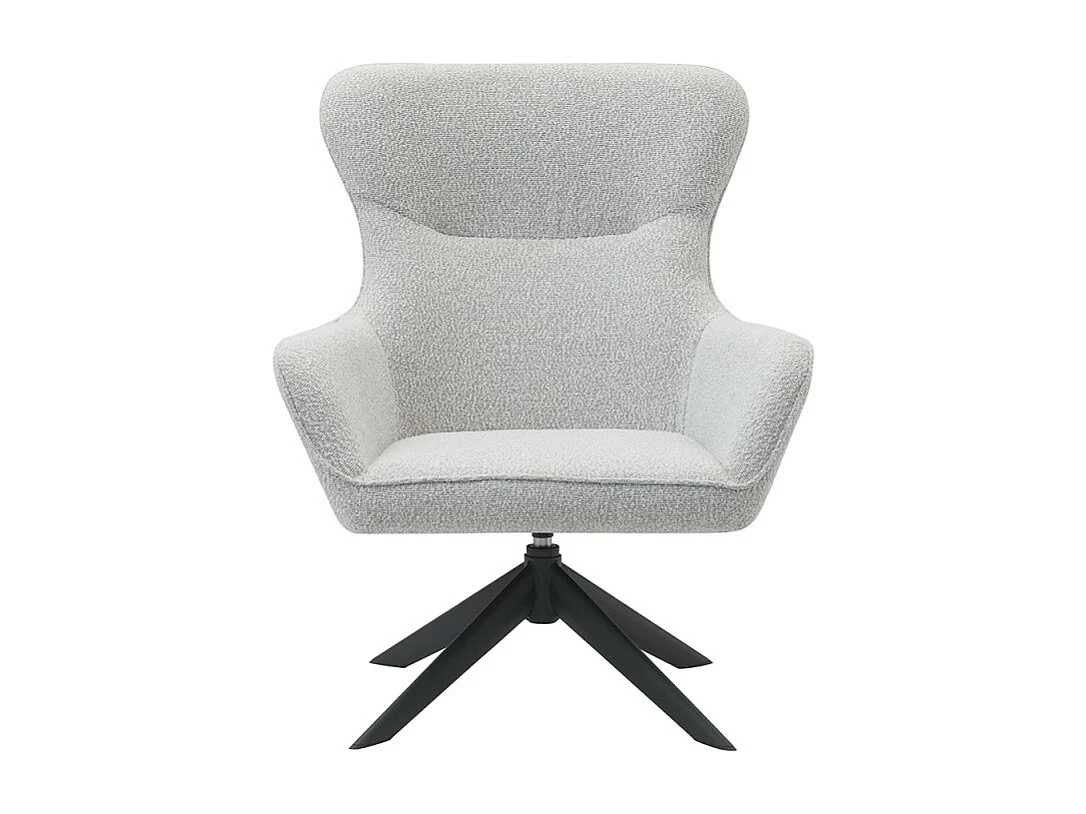 Fauteuil pivotant chenille gris clair Lucky