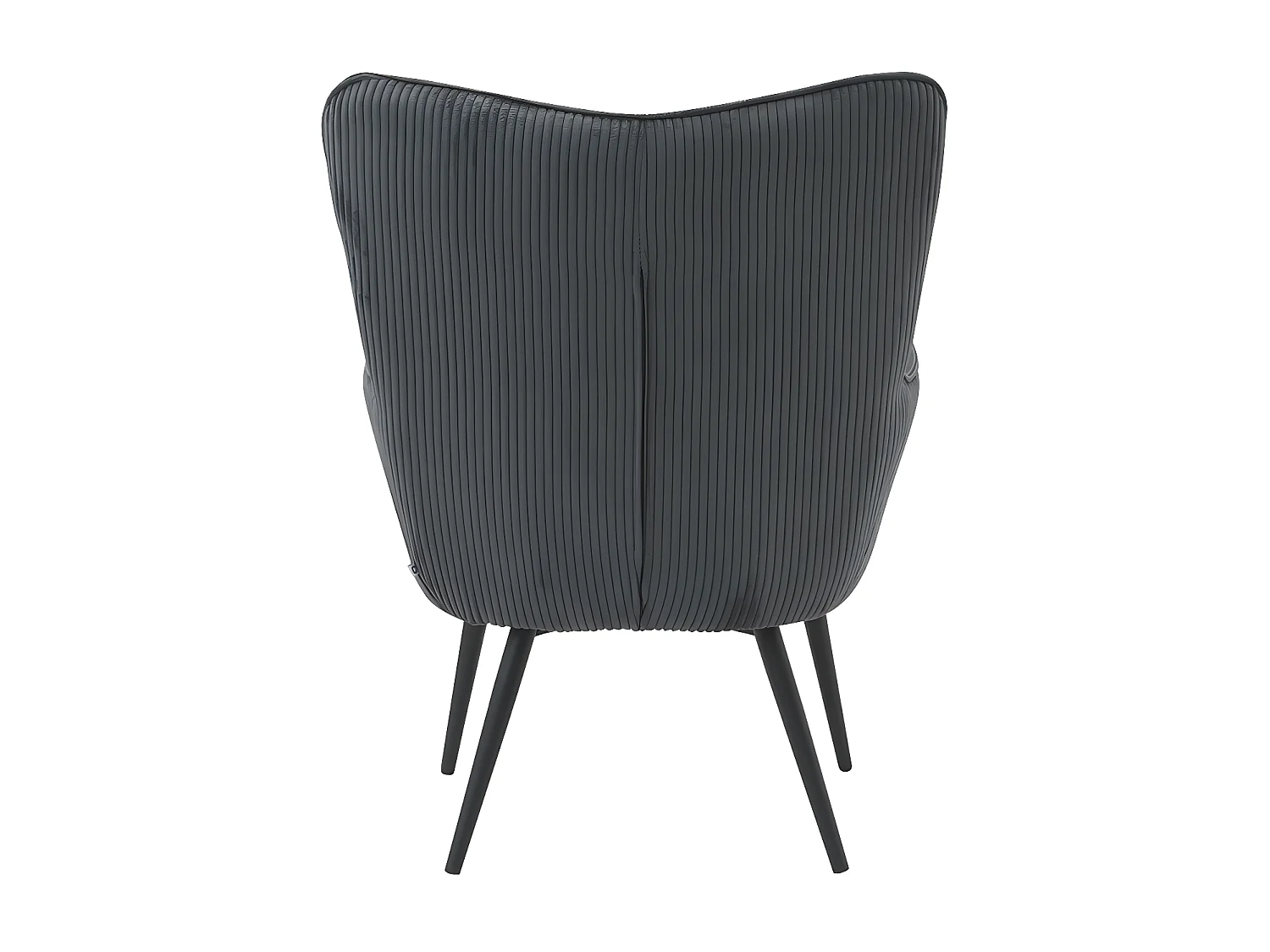 Fauteuil velours côtelé gris anthracite Uka pieds métal