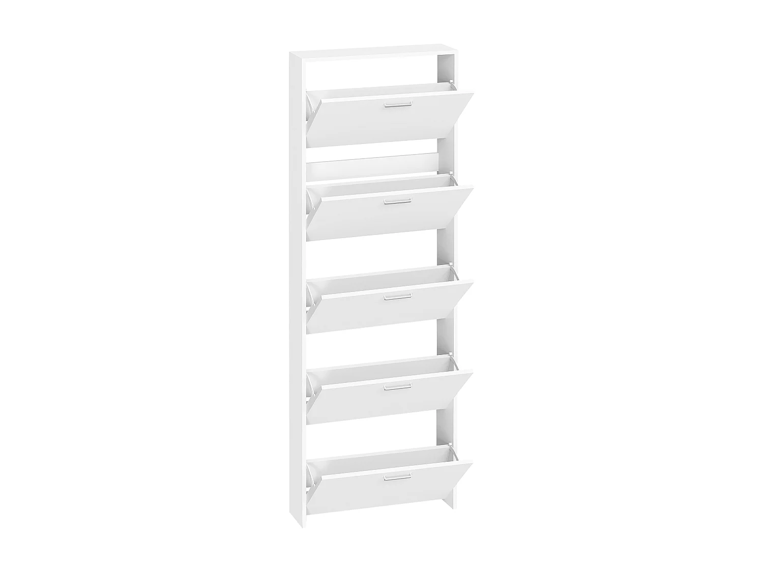 Shoe cabinet Sulos White H. 179 x W. 59 x D. 17 cm