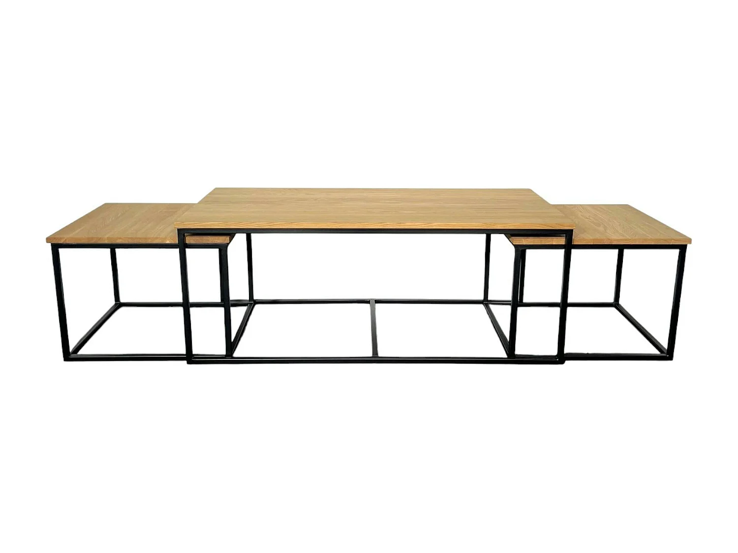 Table basse gigogne en bois de chêne huilé (lot de 3) COLOGNE