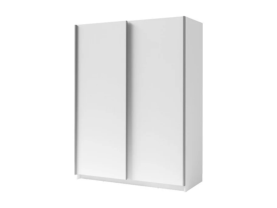 Armoire 2 portes coulissantes - Collection GOZU - Coloris blanc - 180 x 198 x 62 cm