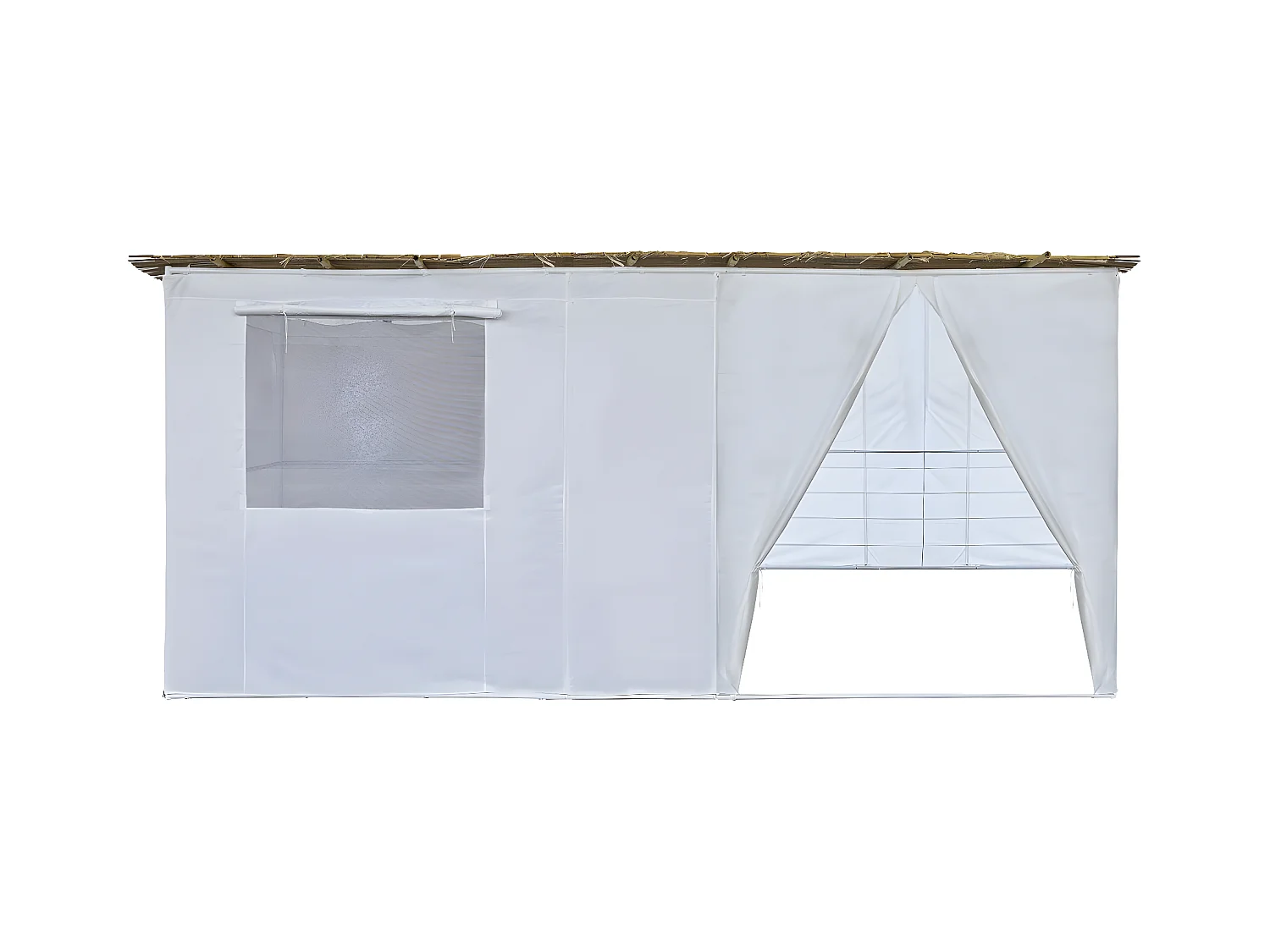 Souccah in Kit "Nina" verstelbaar van 1x1m tot 3x5m - Modulaire witte stalen luifel bestand tegen weersinvloeden