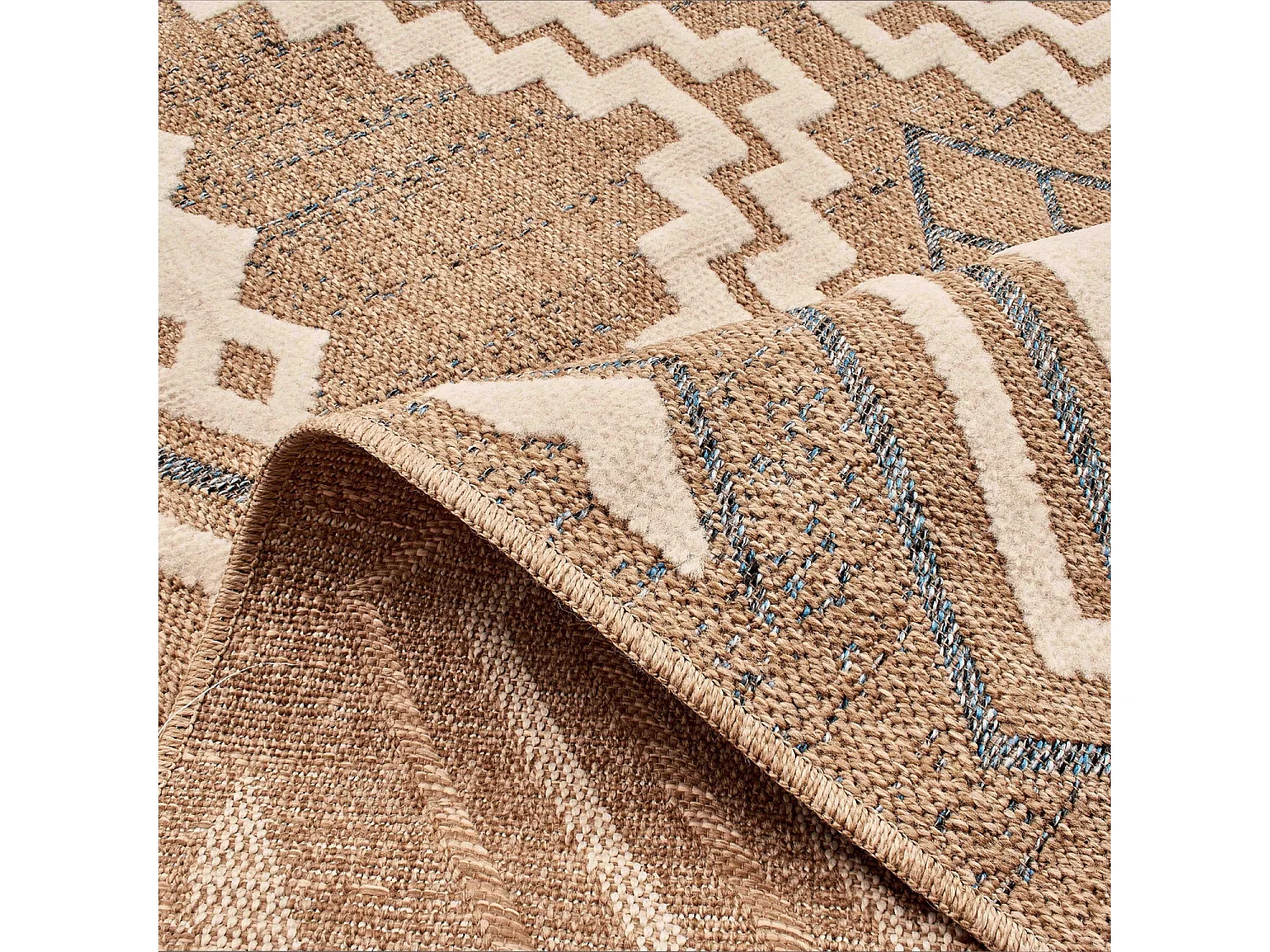 Tapis extérieur - 160x230cm - multicolore - 100% polypropylène résistant aux UV - 1400gr/m² - TALALI