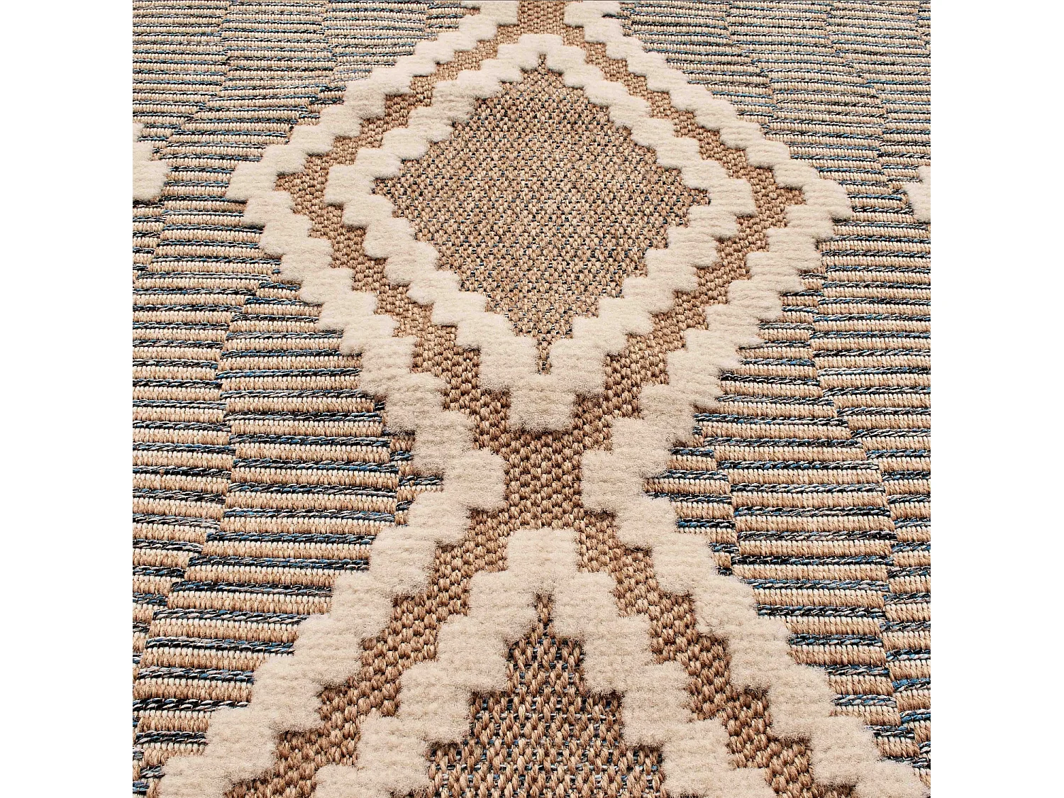 Tapis extérieur - 120x170cm - multicolore - 100% polypropylène résistant aux UV - 1400gr/m² - LYRA