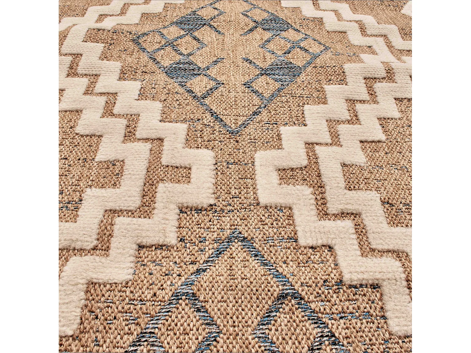 Tapis extérieur - 120x170cm - multicolore - 100% polypropylène résistant aux UV - 1400gr/m² - TALALI