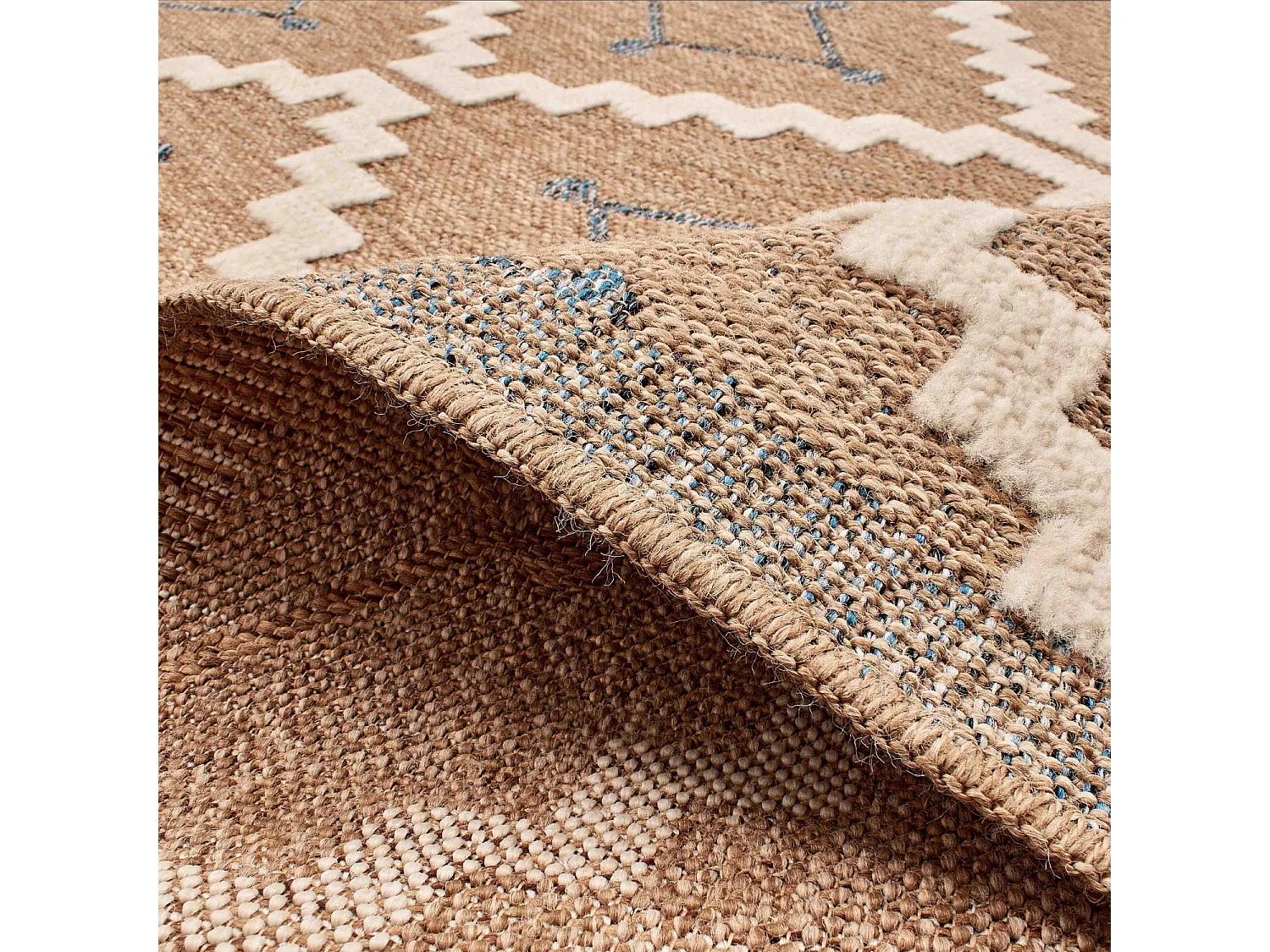 Tapis extérieur - 120x170cm - multicolore - 100% polypropylène résistant aux UV - 1400gr/m² - BLERRY