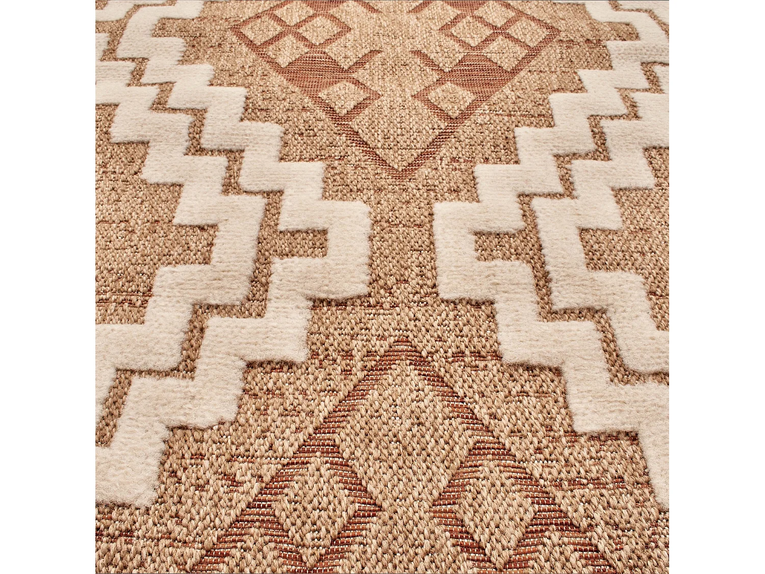 Tapis extérieur - 60x90cm - multicolore- 100% polypropylène résistant aux UV - 1400gr/m² - IZEL