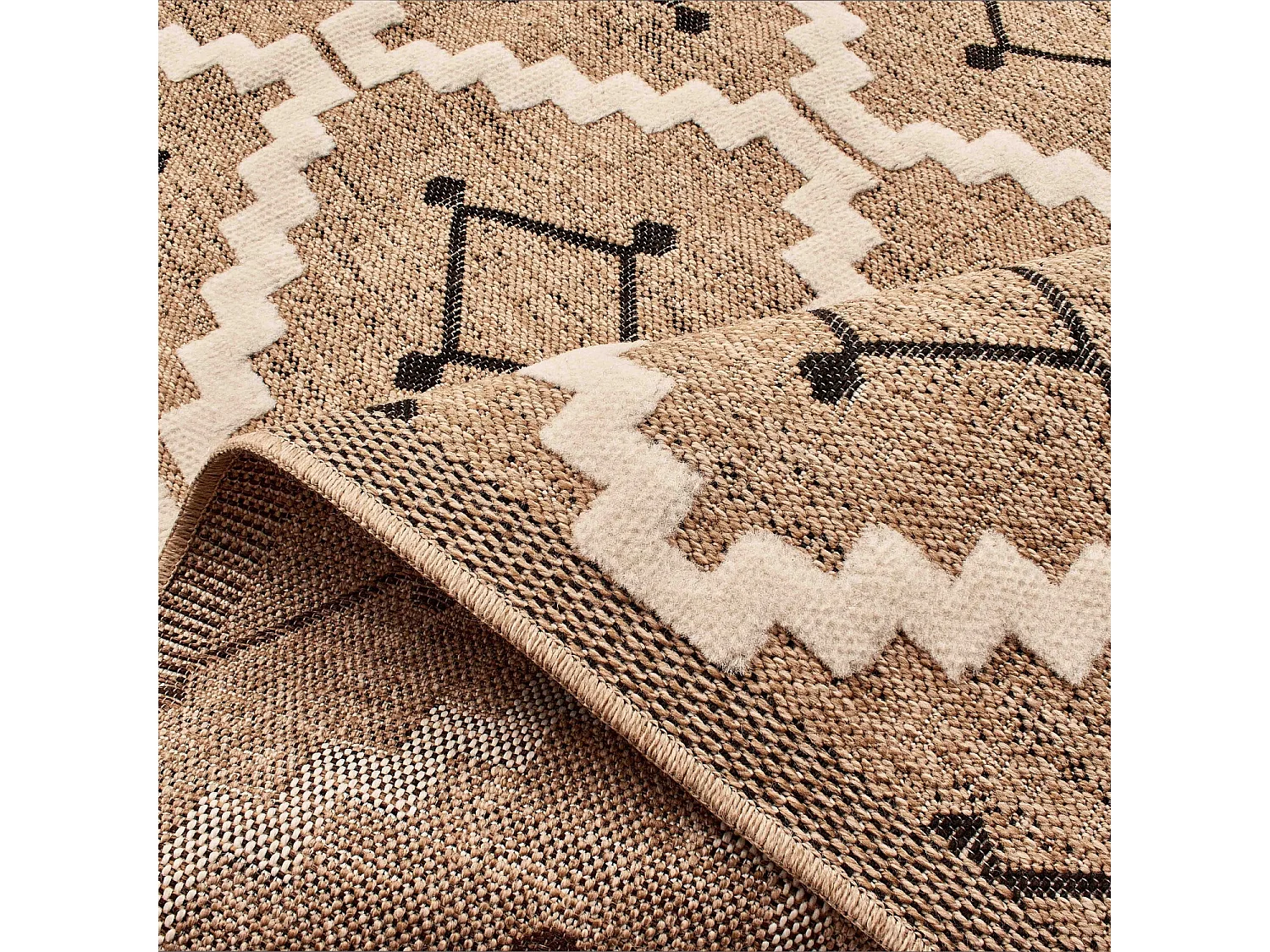 Tapis extérieur - 120x170cm - multicolore - 100% polypropylène résistant aux UV - 1400gr/m² - TYSEN